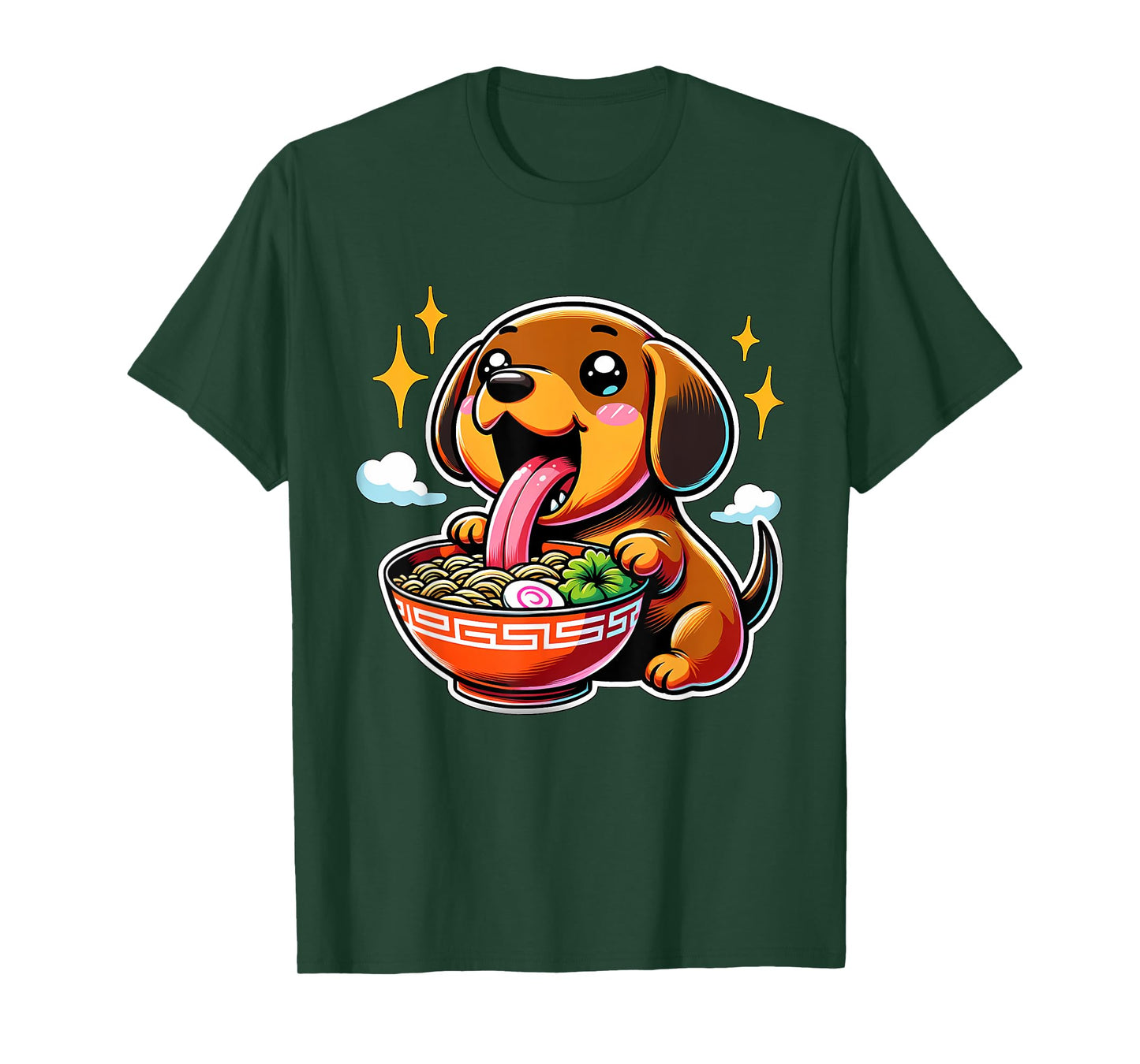 Kawaii Anime Dachshund Dog Ramen T-Shirt