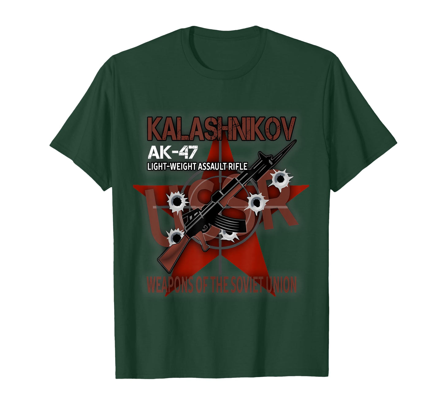 Soviet Kalashnikov AK-47 Vintage USSR Russian Rifle Gun CCCP T-Shirt