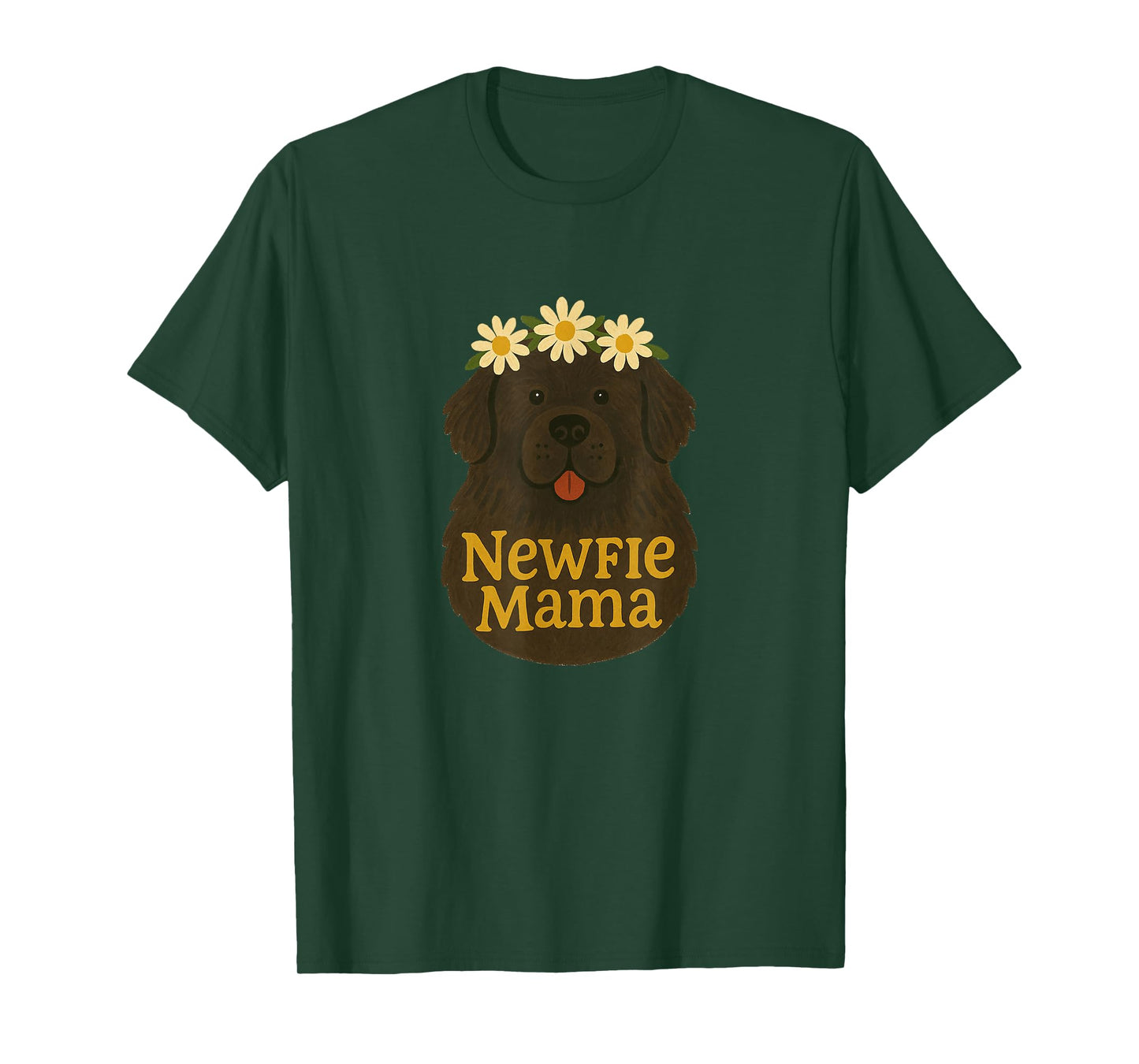 Newfie Mama Newfoundland Dog Lover Winter Snow Big Fluffy T-Shirt