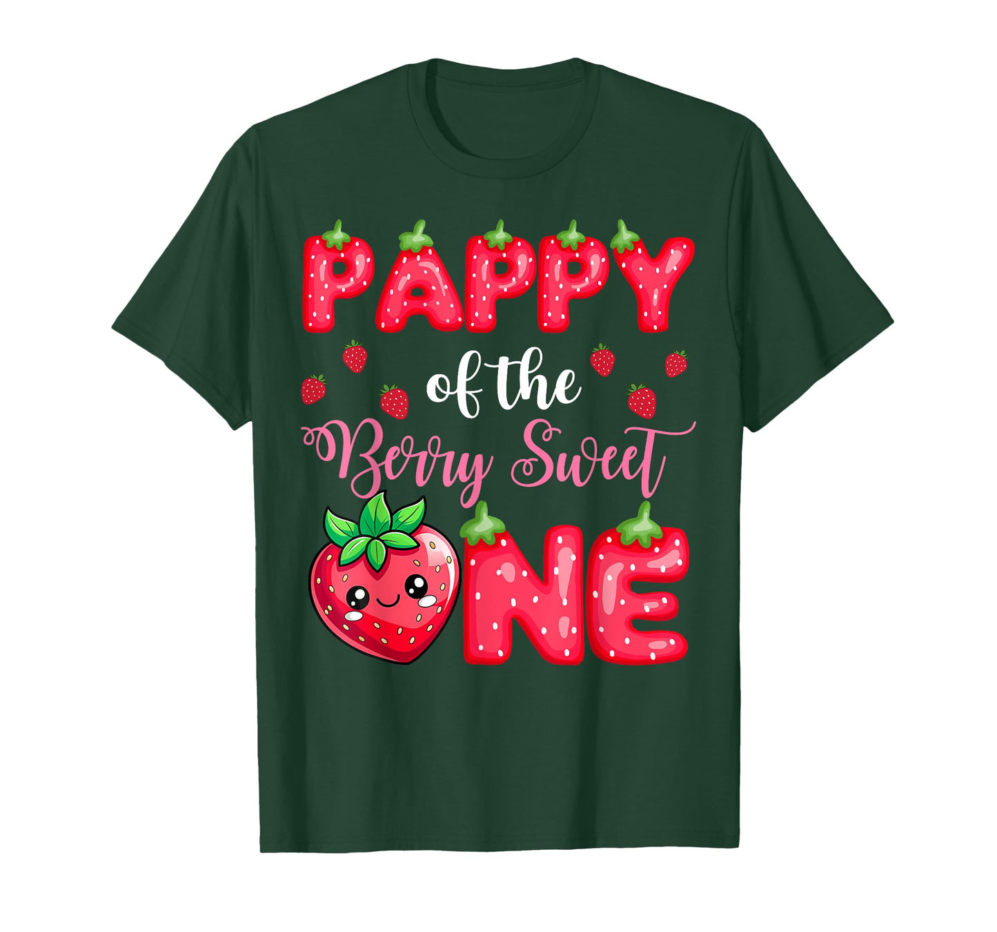 Pappy Of The Berry Sweet One 1St Birthday Strawberry T-Shirt