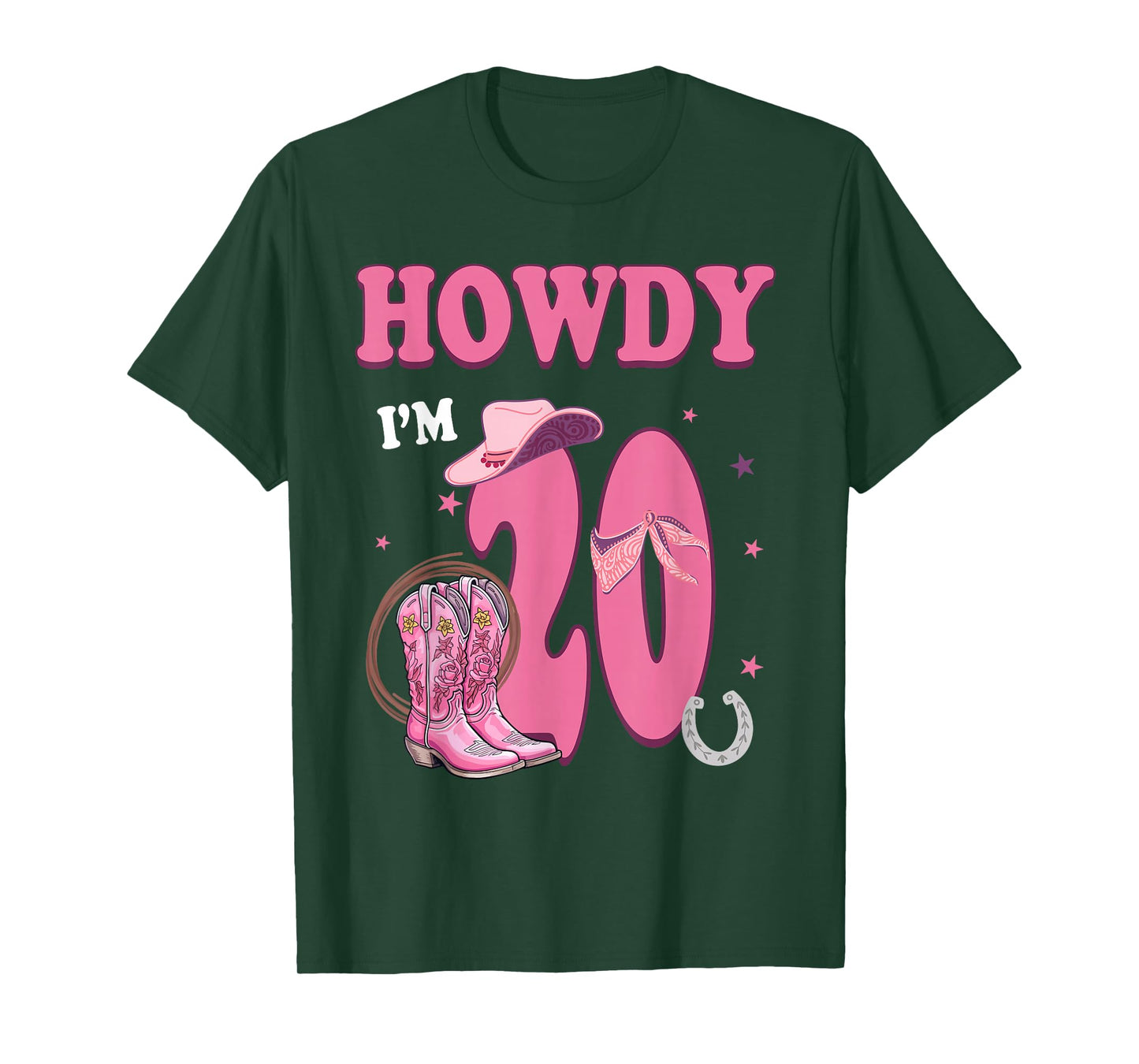 Howdy I'm 20 Year Old Birthday 20th Country Cowgirl T-Shirt