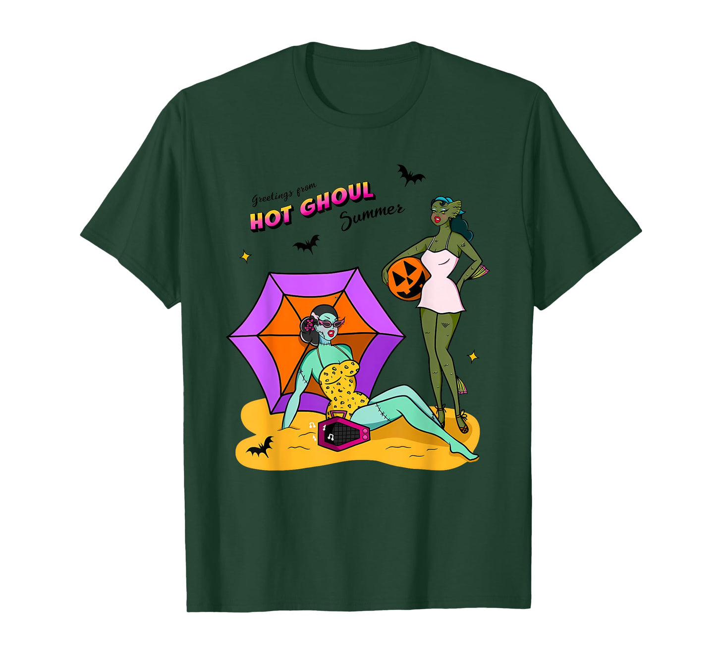 Quote Greetings from HOT GHOUL Summer Funny Halloween Design T-Shirt