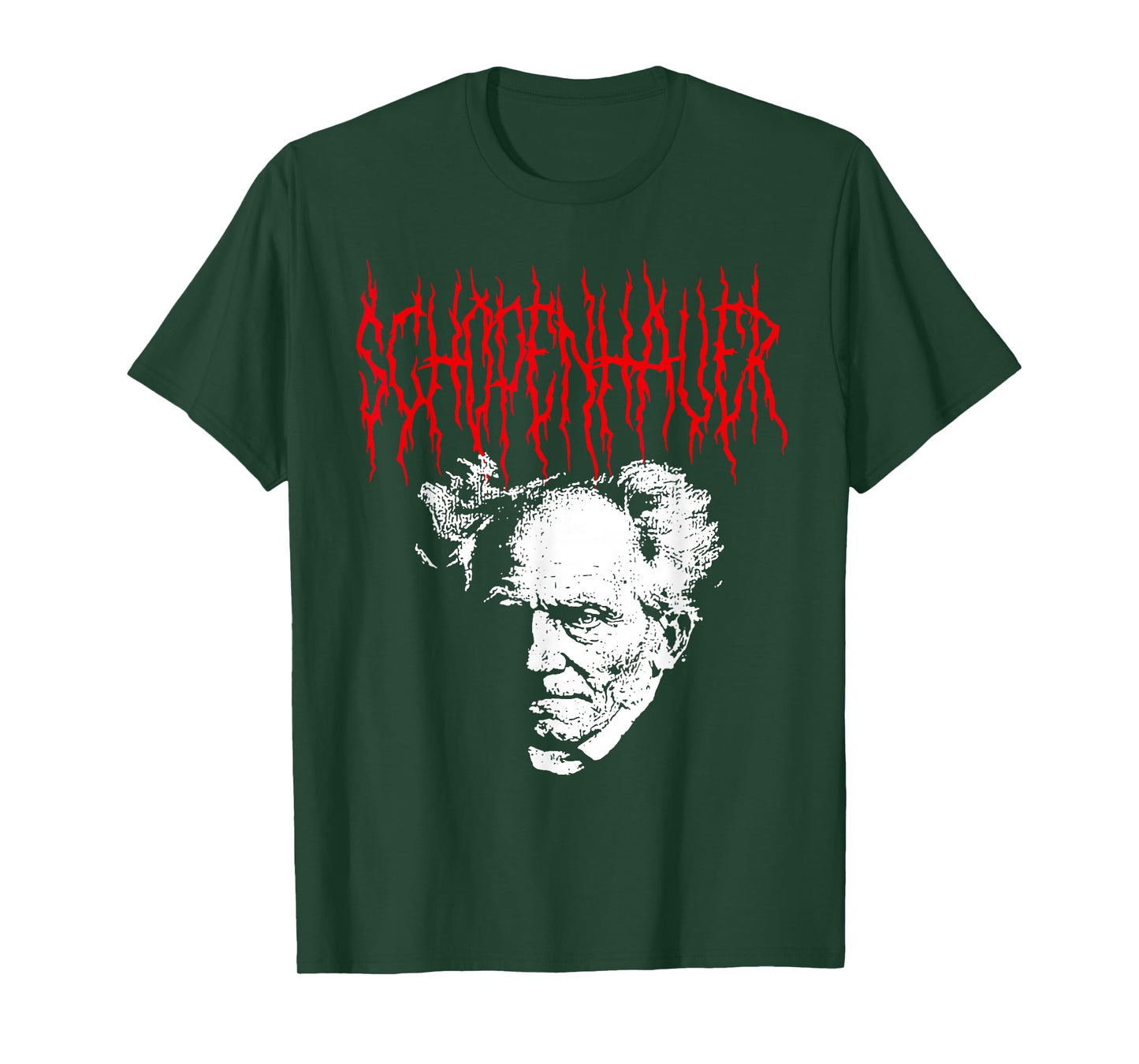 Arthur Schopenhauer Death-Metal Style Philosophy Design T-Shirt