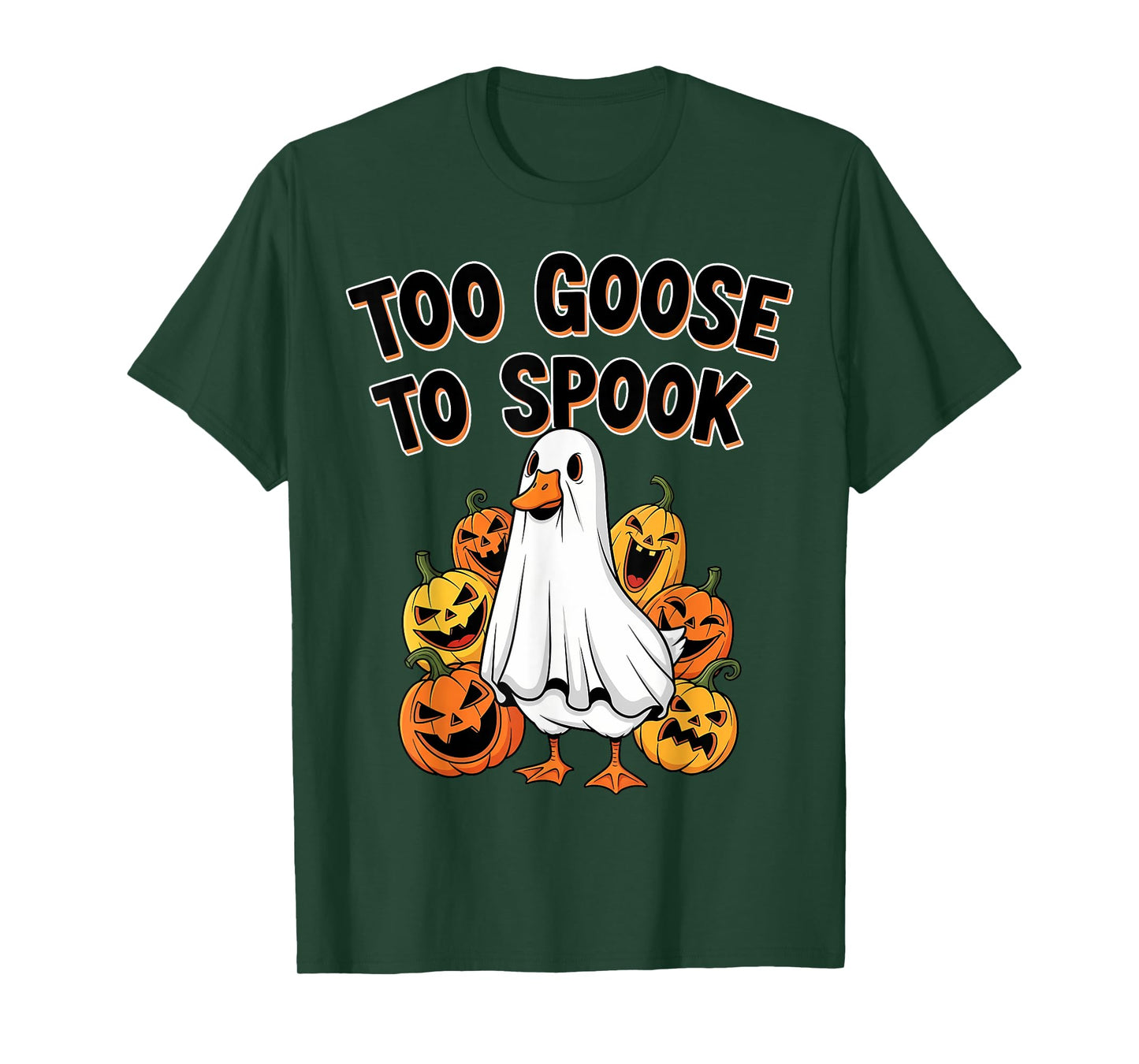 Too Goose to Spook Funny Silly Goose Ghost for Halloween T-Shirt