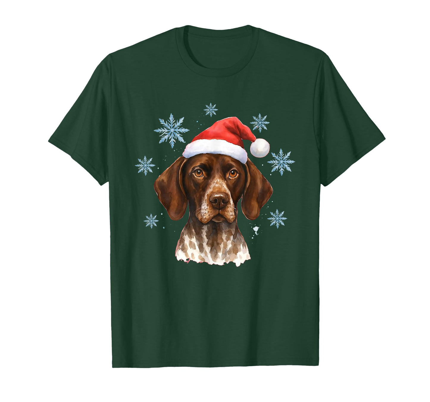 Santa German Shorthaired Pointer Christmas Winter GSP Dog T-Shirt