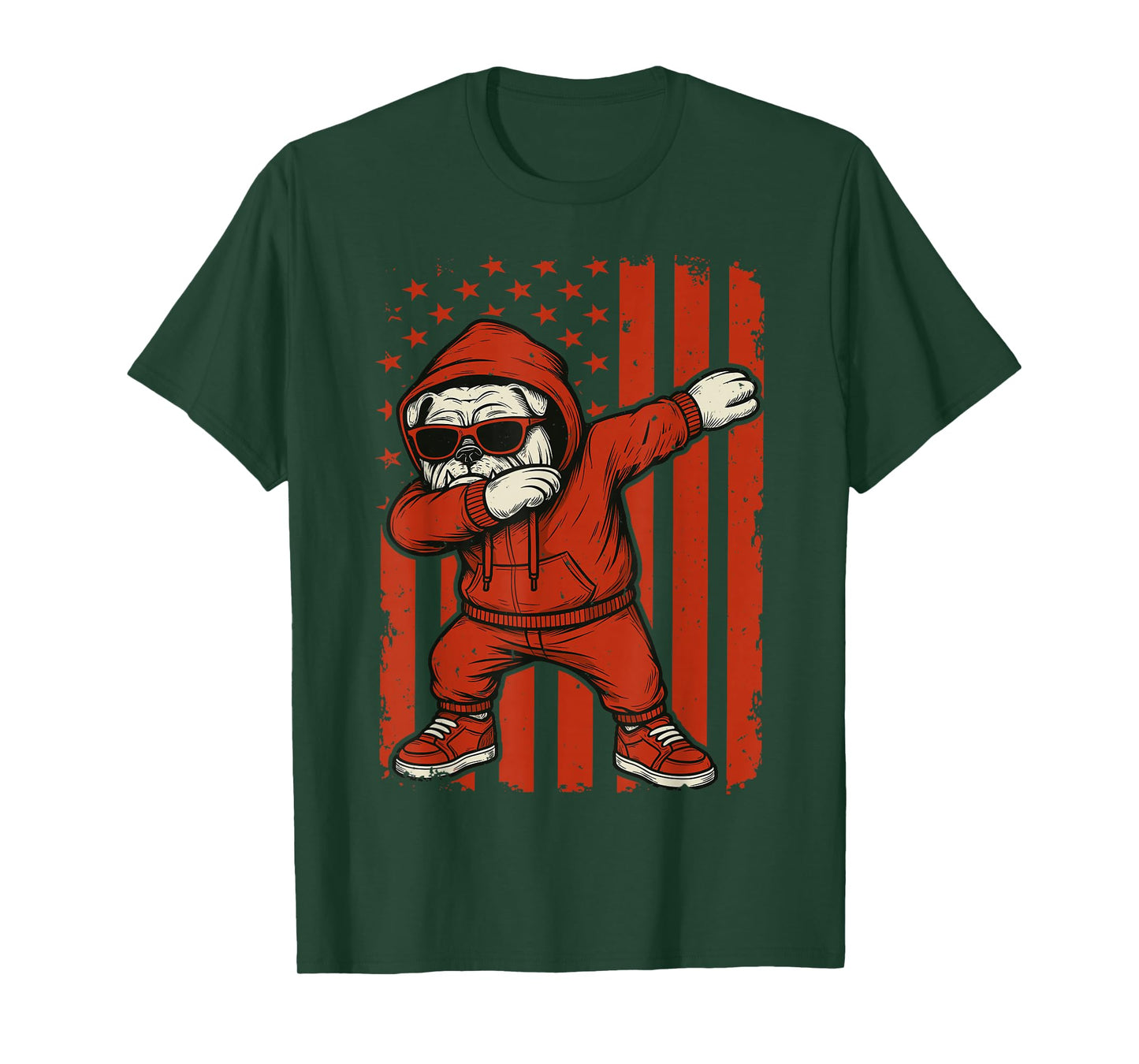 Retro Bulldog Dabbing for Men Women Boys Girls Kids T-Shirt