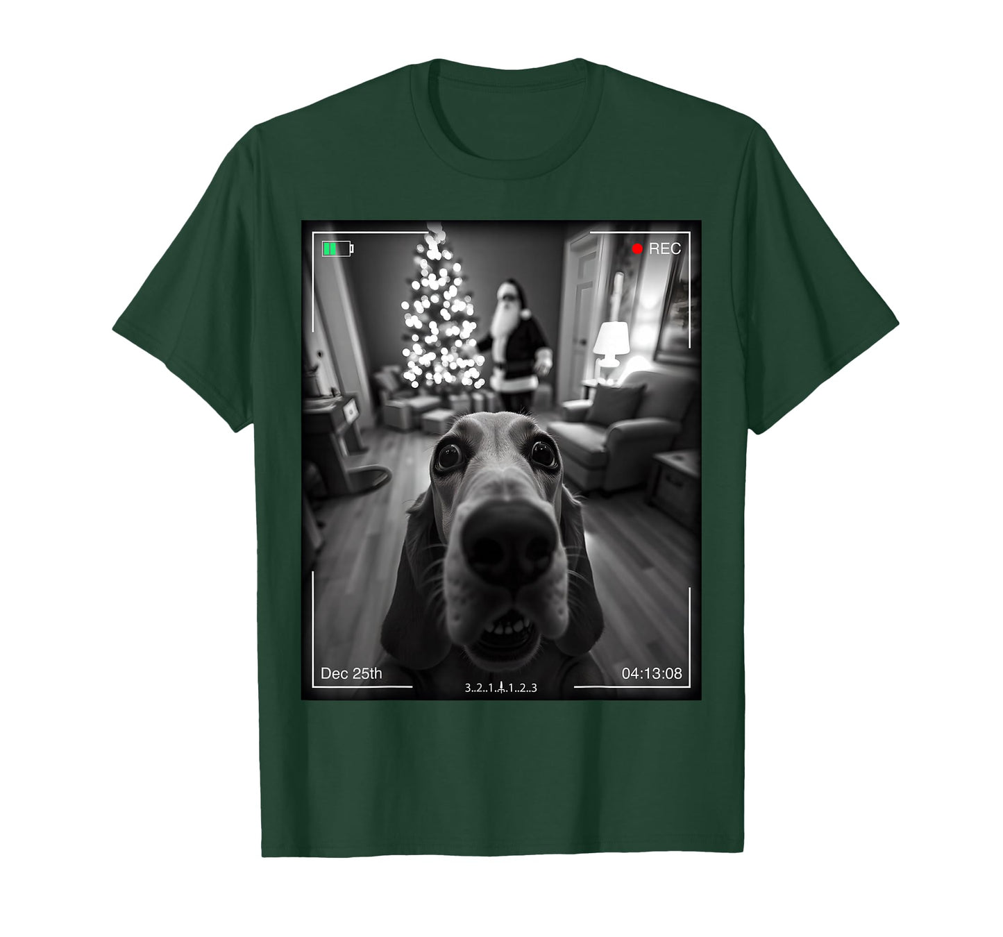 Basset Hound Catches Santa On Camera Xmas T-Shirt