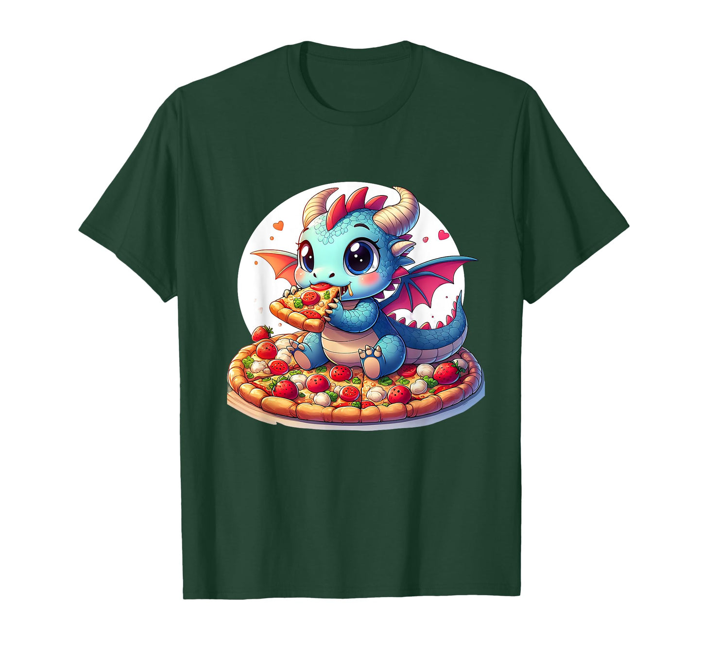 Cute Dragon Eating Pizza T-Shirt