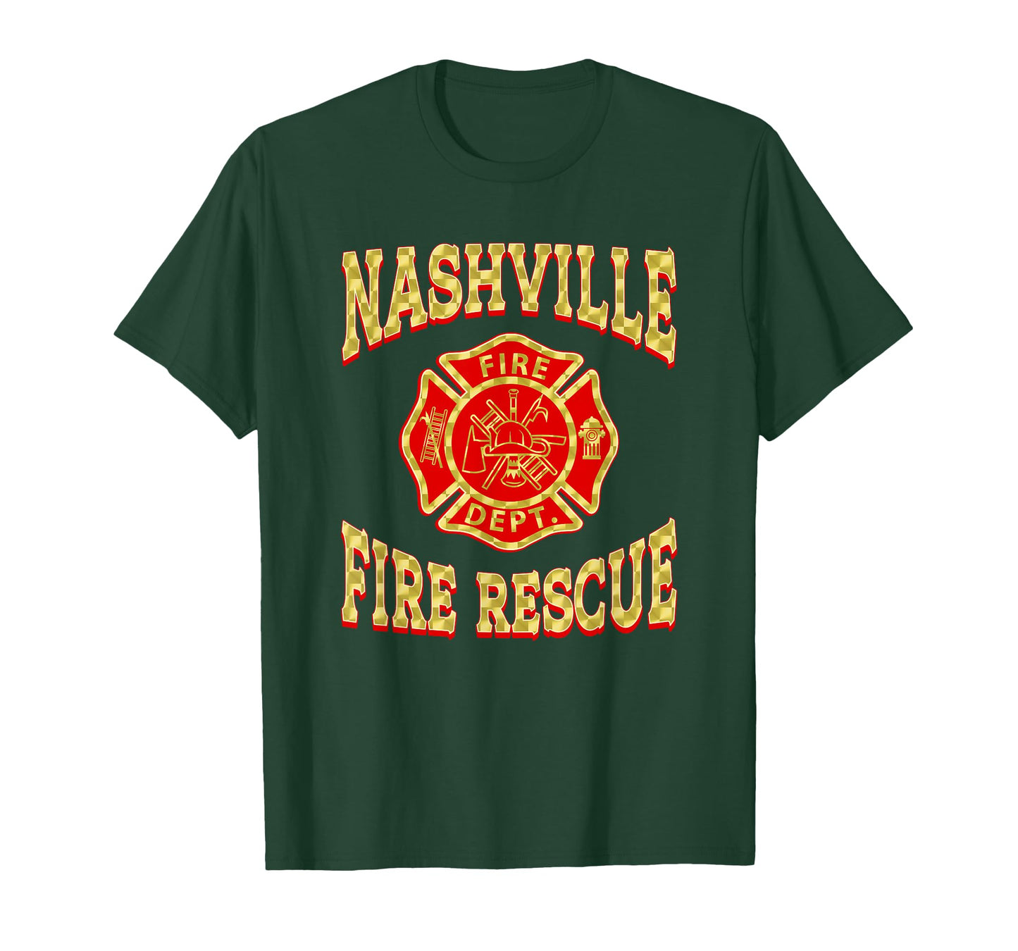 Retro Nashville Fire Department Flag Tennessee Firefighter T-Shirt