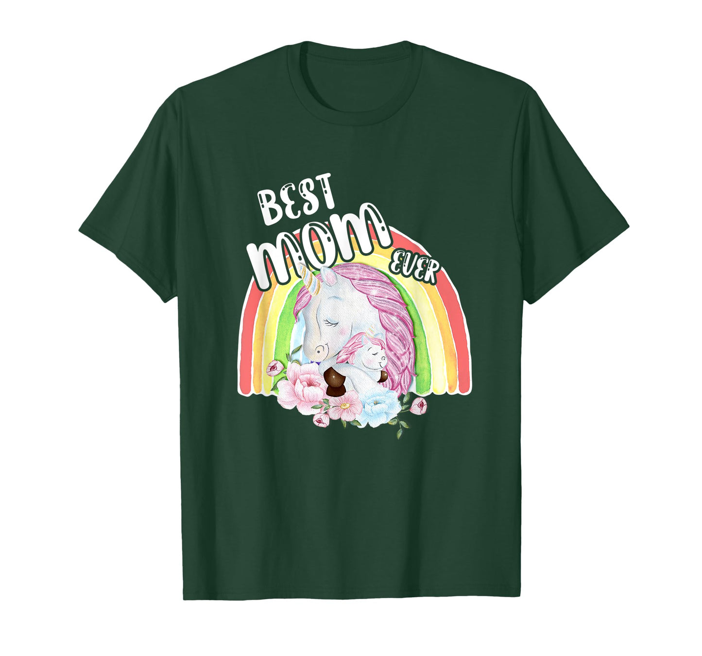 Best Mom Ever Rainbow Unicorn and Baby Cute Mother's Day T-Shirt