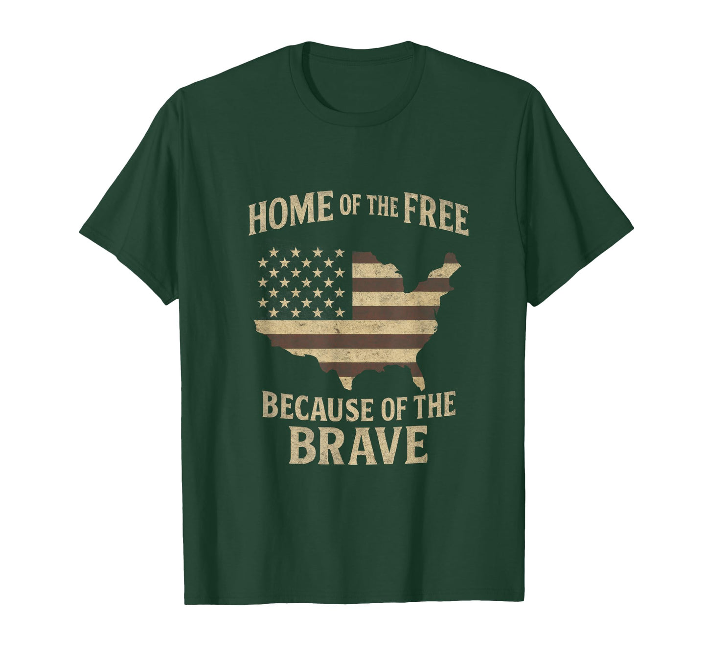 Home of The Free - USA Flag Veteran Pride T-Shirt