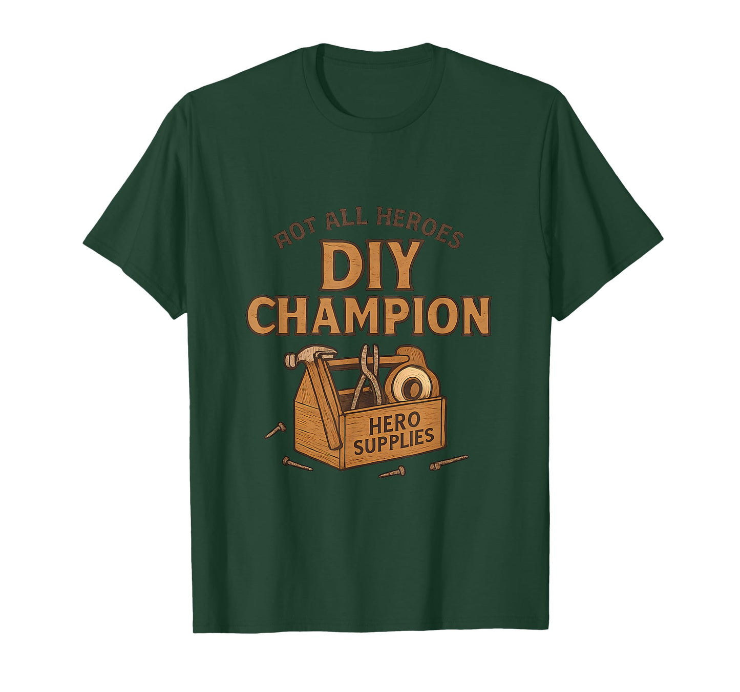 DIY Champion Toolbox Hero Supplies Woodgrain Design T-Shirt