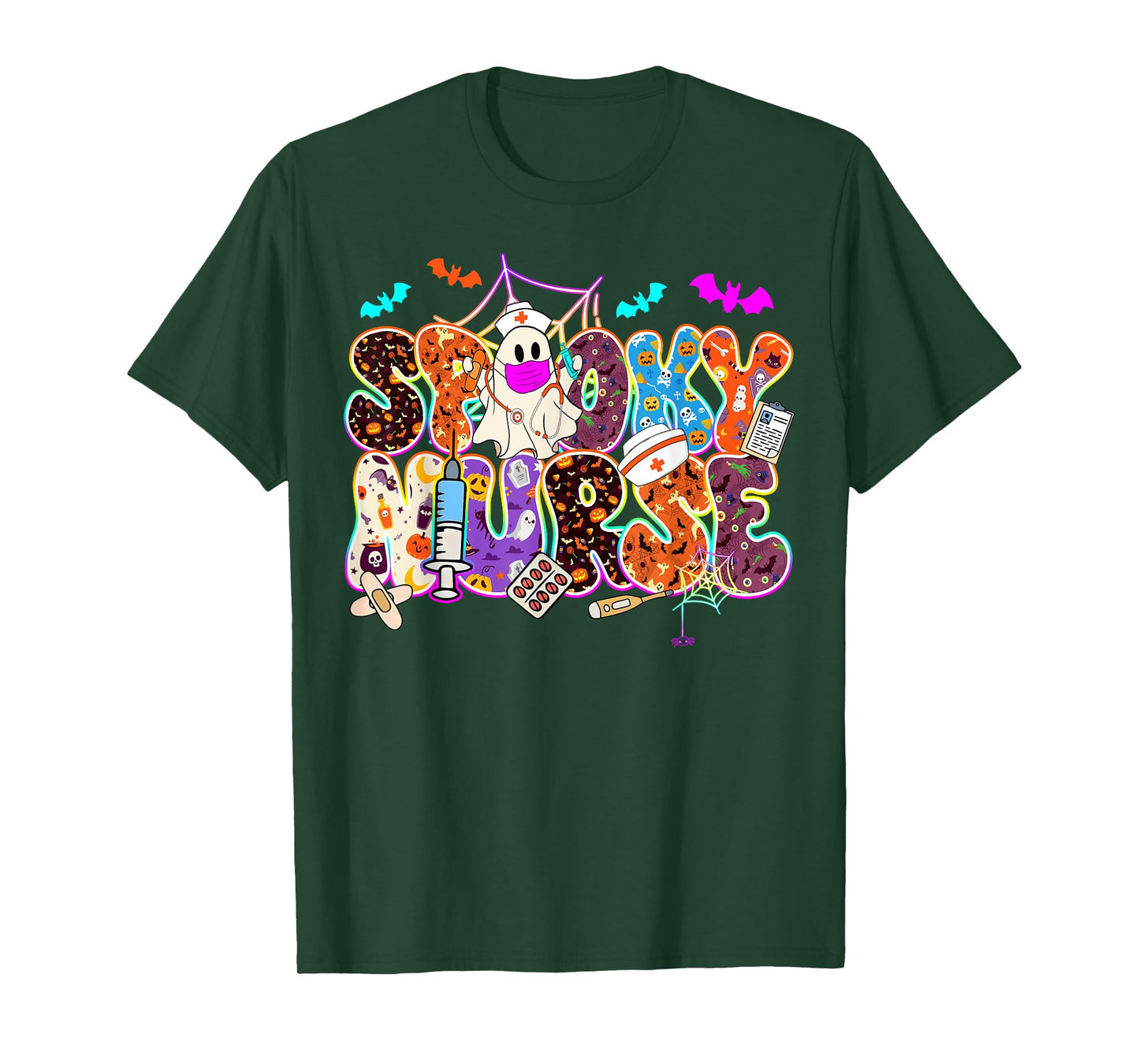 Halloween Nurse Squad Nursing Spooky Vibes Spooky Nurse T-Shirt