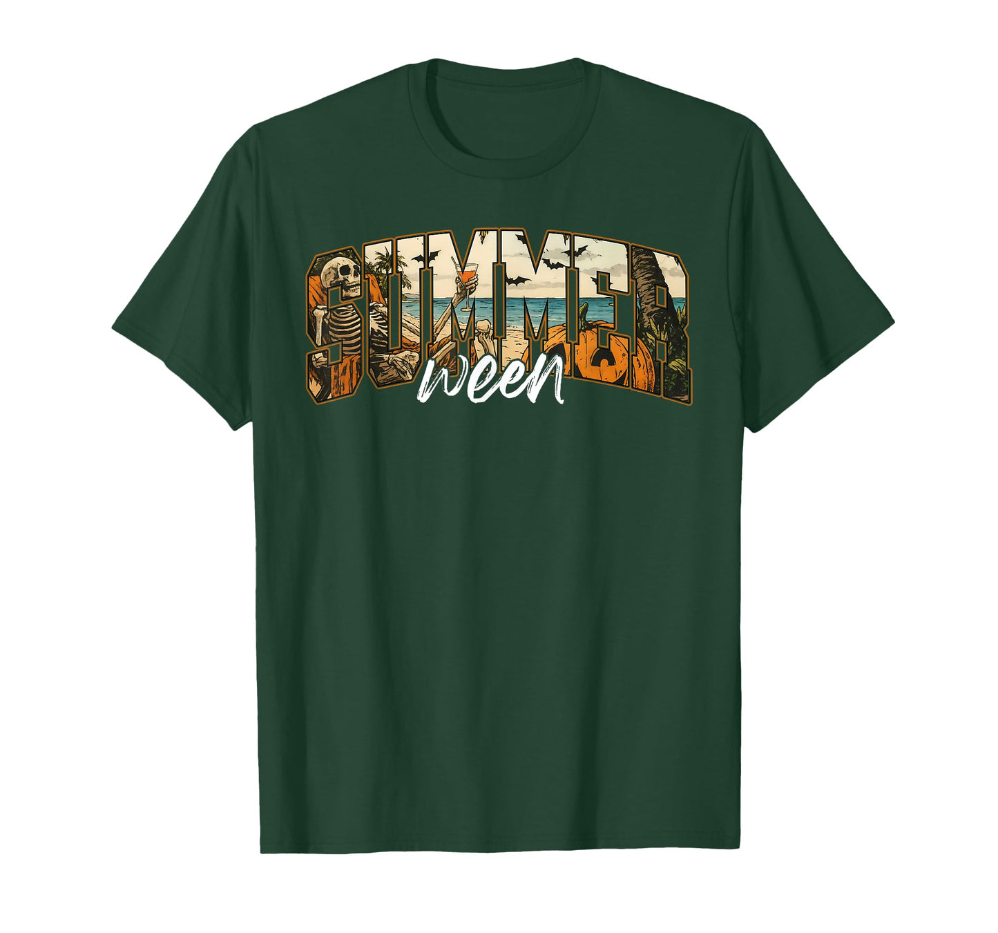 Summerween Vibes Spooky Ghoul Beach Halloween in Summer T-Shirt