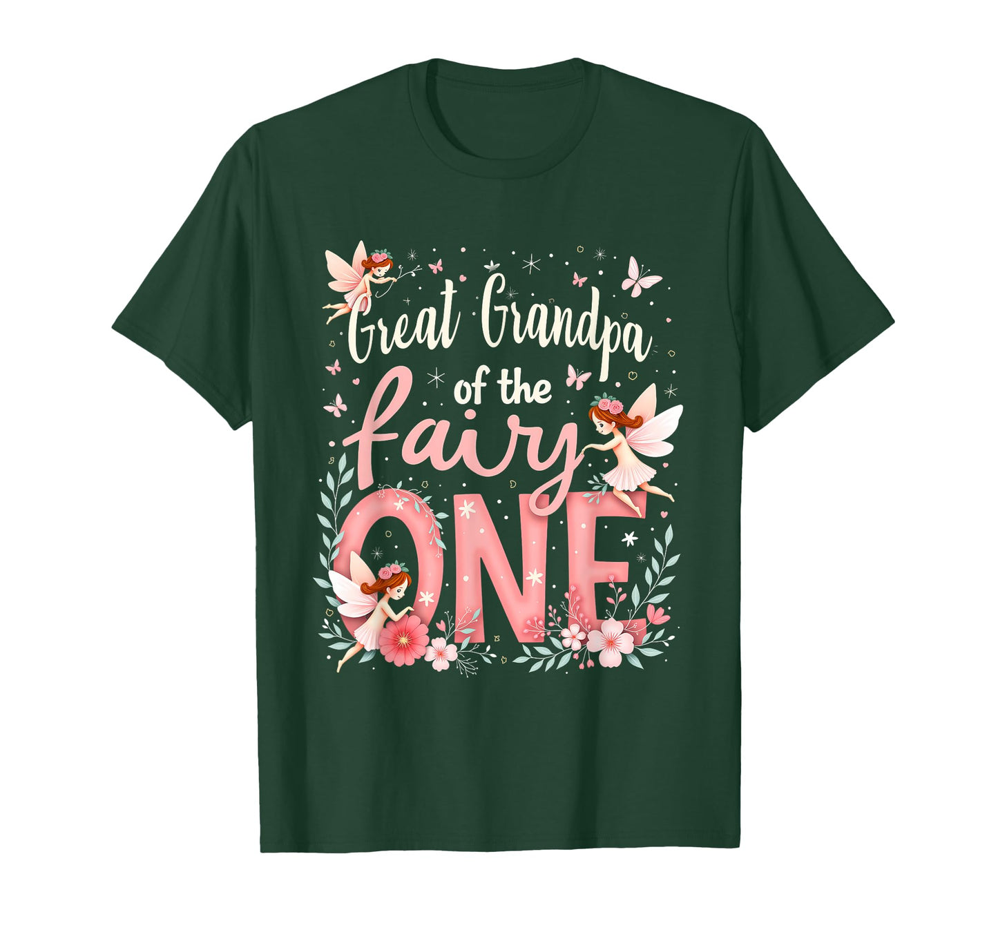 1st Birthday Magical Floral Great Grandpa Of The Fairy One T-Shirt