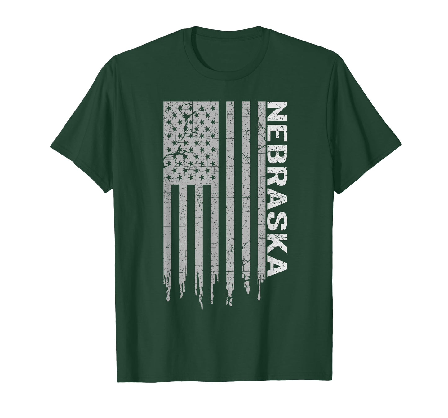 Distressed USA Flag Patriotic American From Nebraska T-Shirt