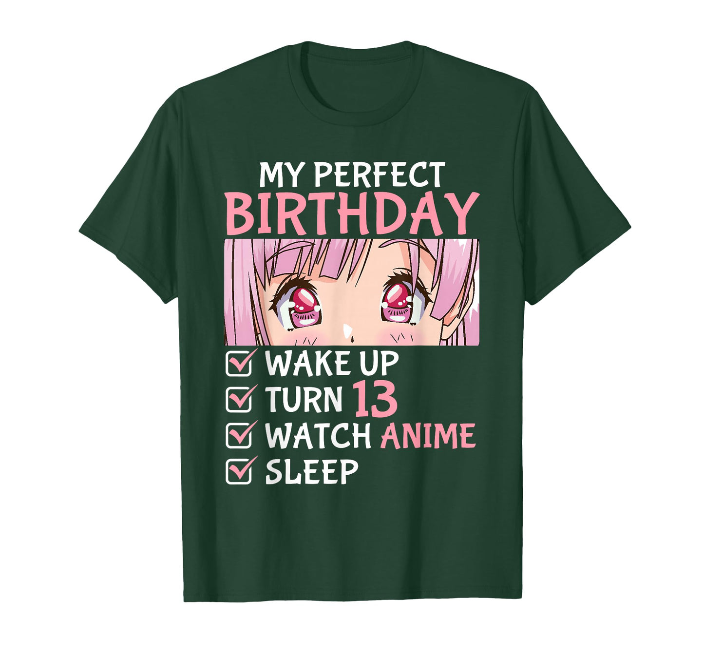 13th Birthday Watch Anime 13 Years Old Anime Teen Girls T-Shirt