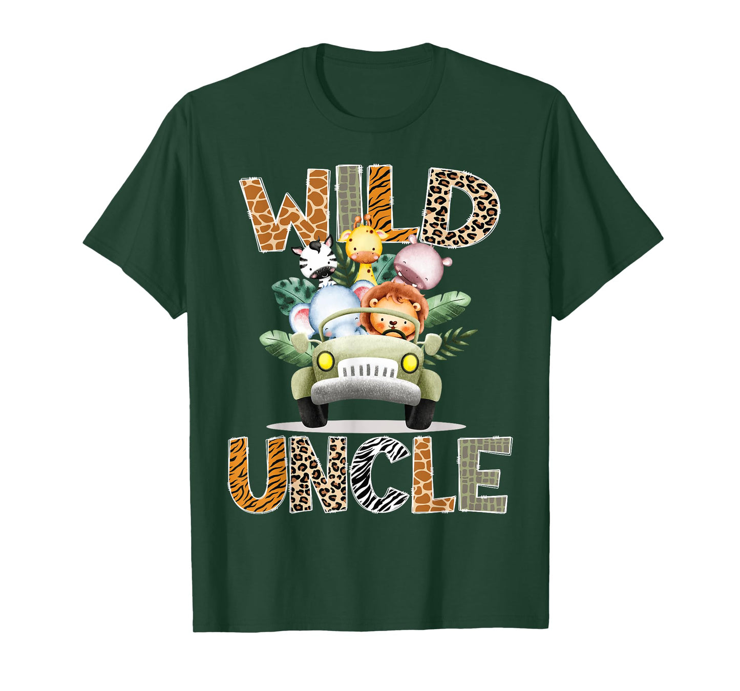 Wild Uncle Safari Jungle Animals 1st Birthday Truck T-Shirt