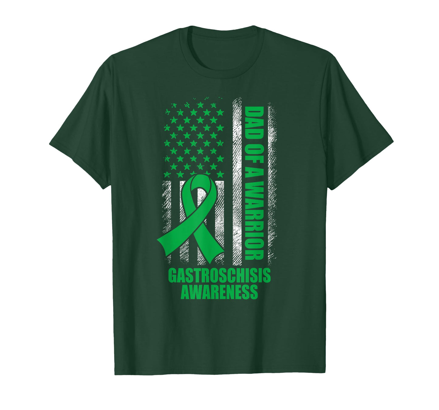 Proud Dad Of A Warrior Gastroschisis Awareness US Flag T-Shirt