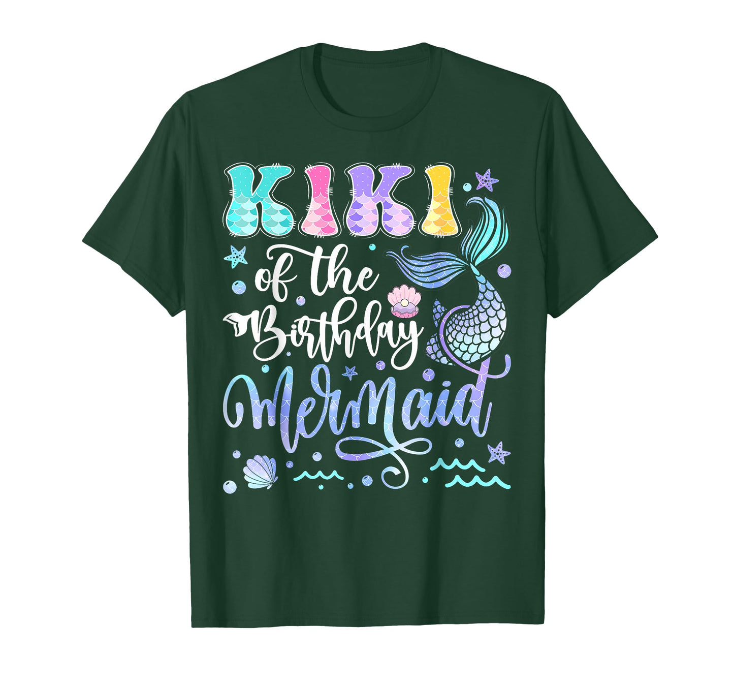 Kiki Of The Birthday Mermaid Bday Girl Groovy T-Shirt
