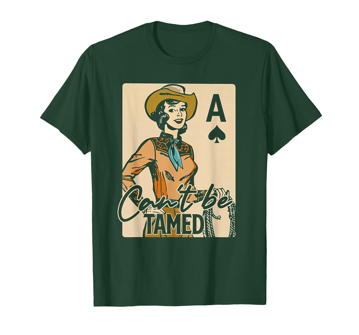 Retro Cowgirl Card Can't Be Tamed Western Country Midwest T-Shirt