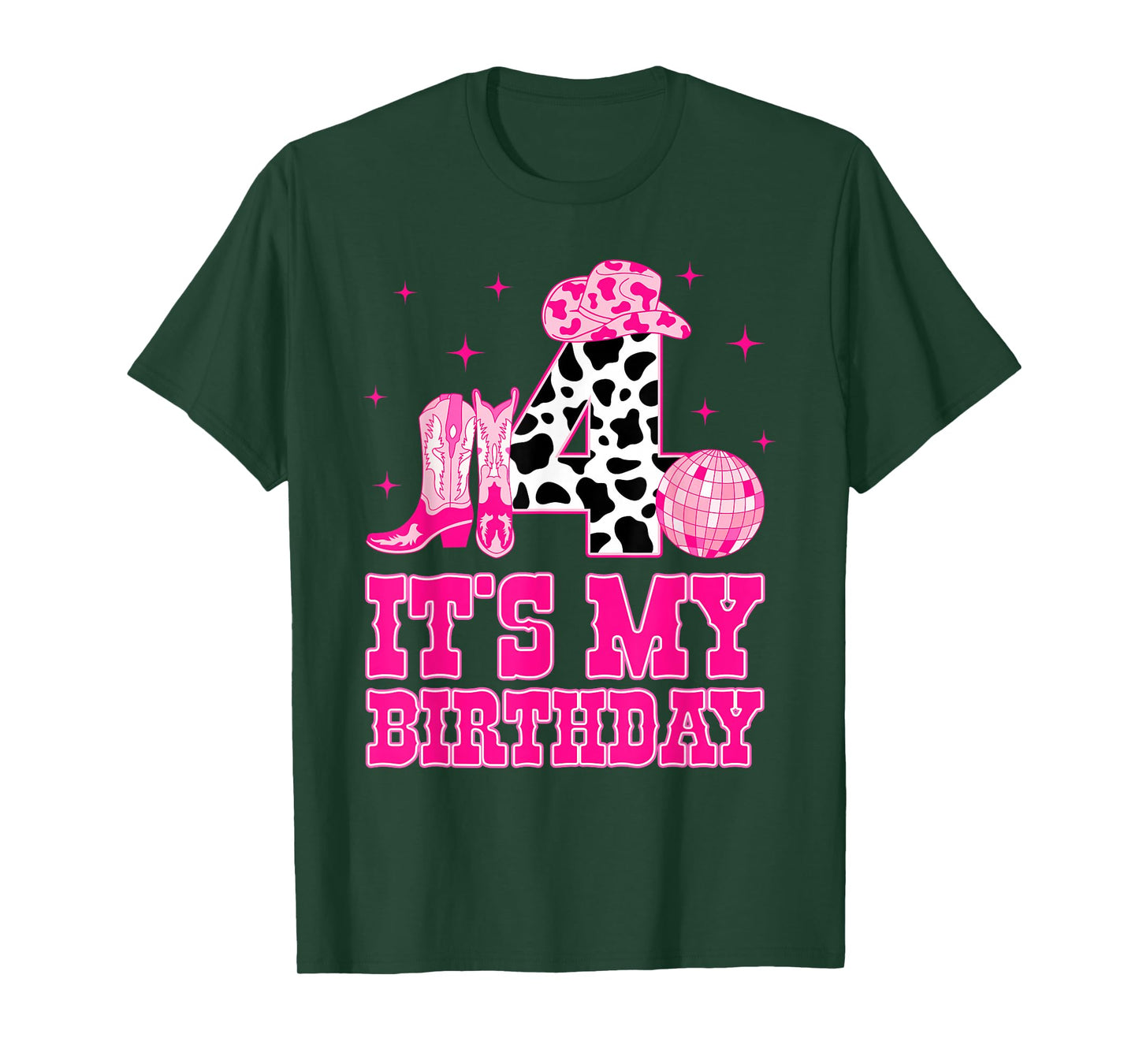 It's My 4th Birthday Cowgirl 4 Years Old Western Kids Girls T-Shirt