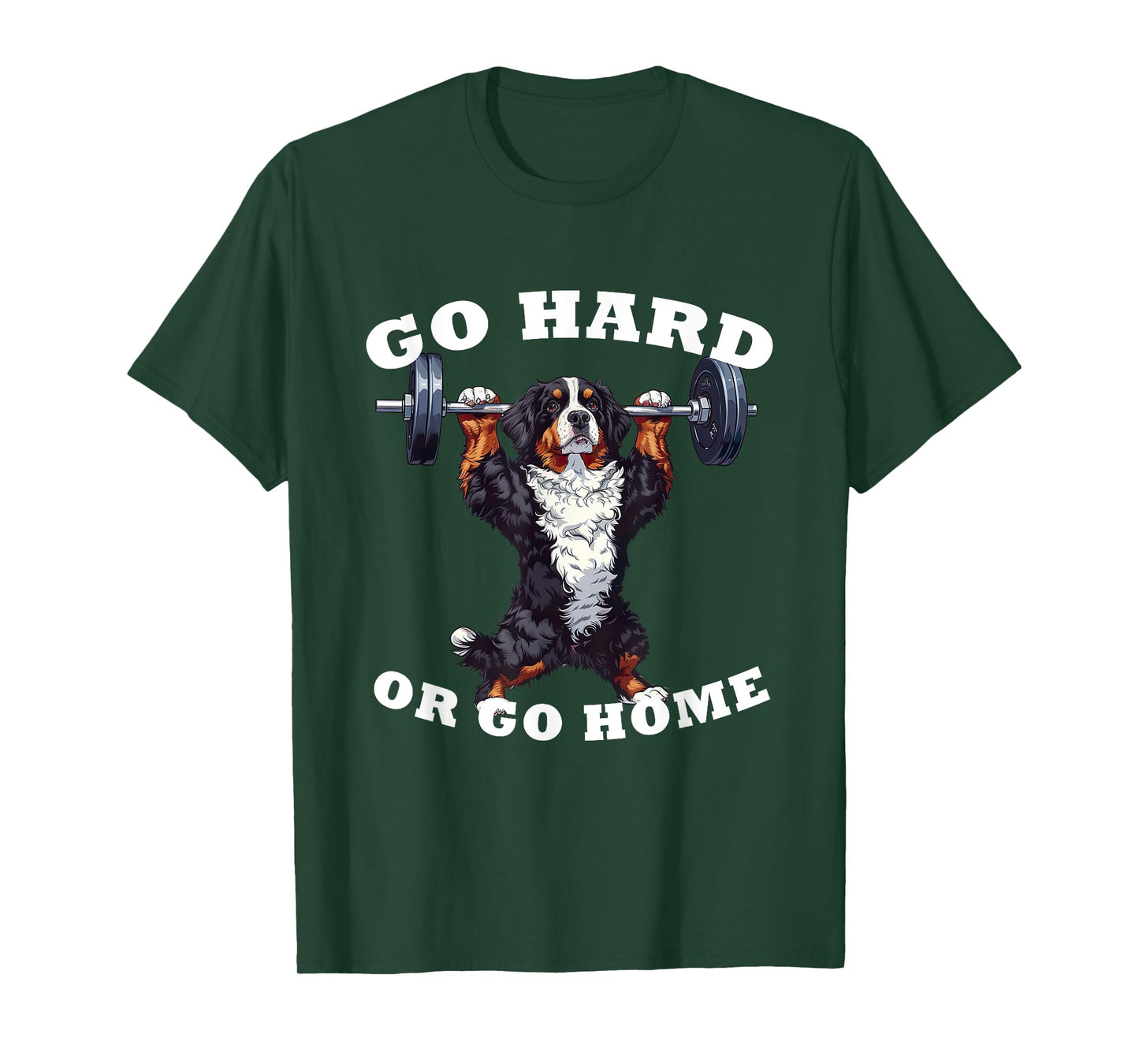 Pumping Weight Lifting Funny Bernese Mountain Dog T-Shirt