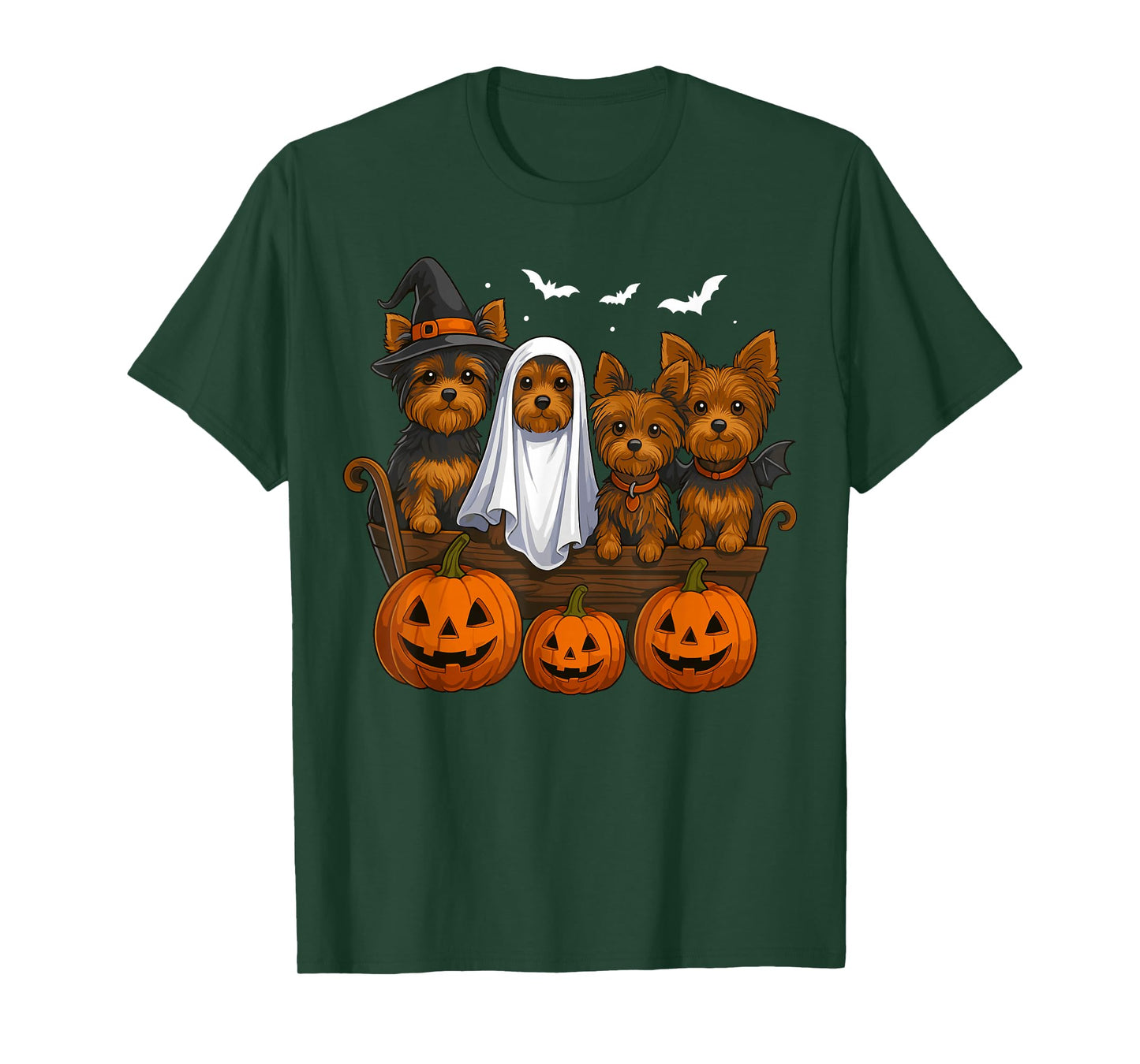 Yorkie Halloween Funny Yorkshire Terrier Dog Trick or Treat T-Shirt