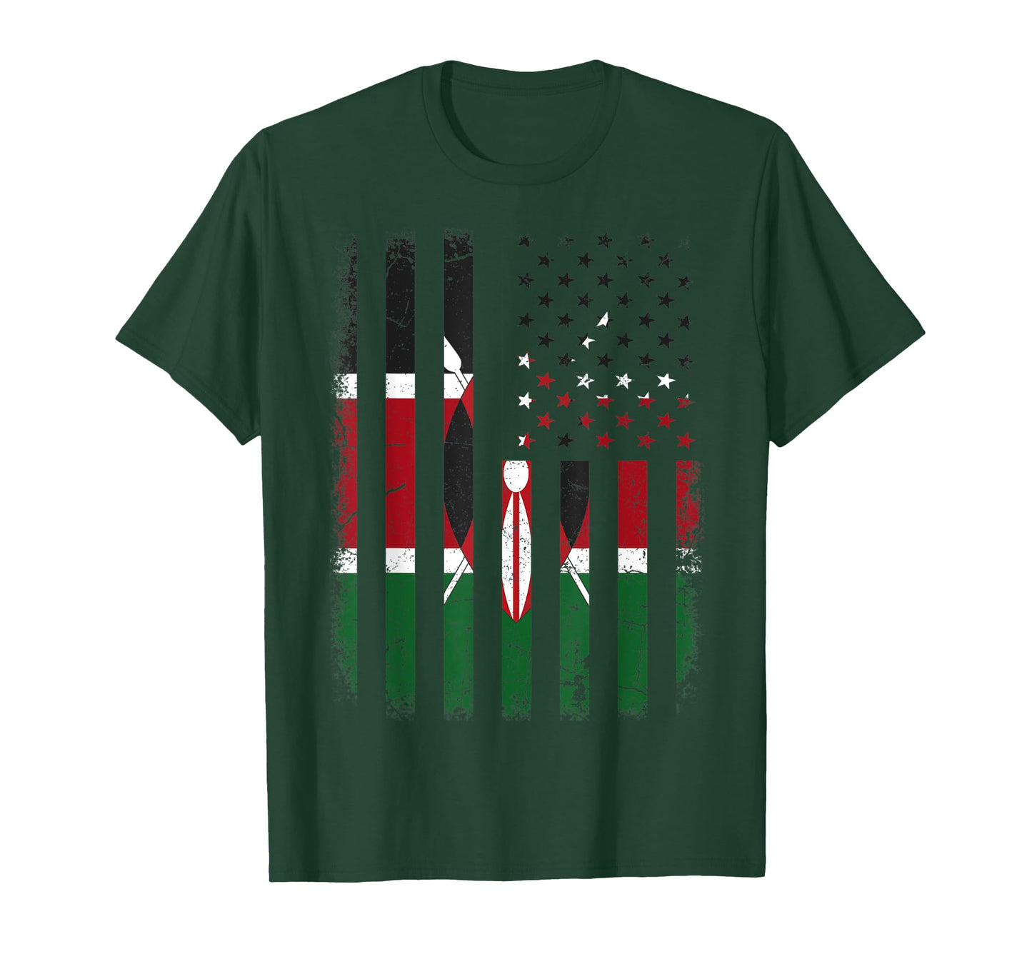 Kenyan American Flag Kenya America Pride Heritage T-Shirt for Women Kids Men