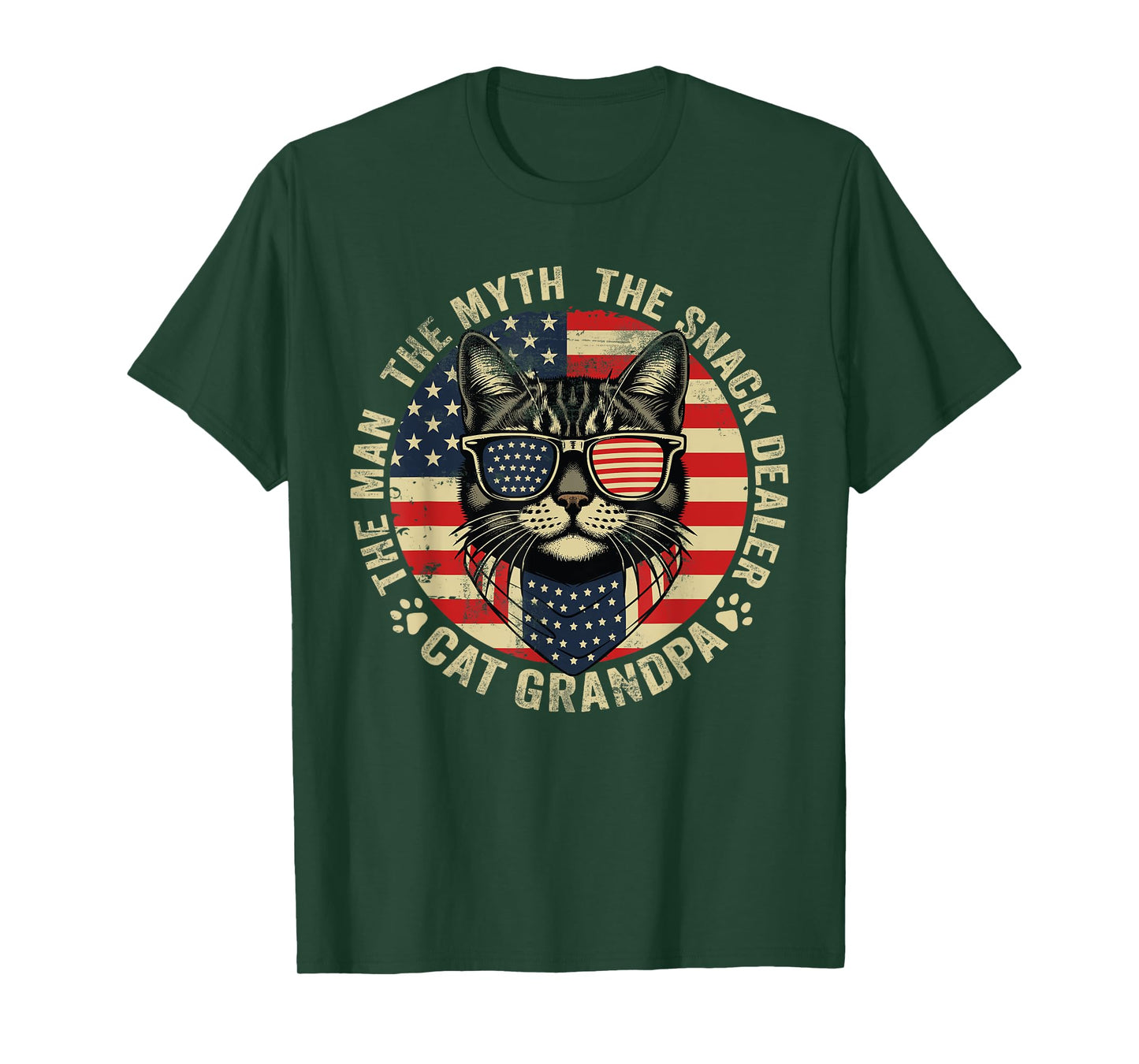 Cat Grandpa The Man The Myth The Snack Dealer Father's Day T-Shirt