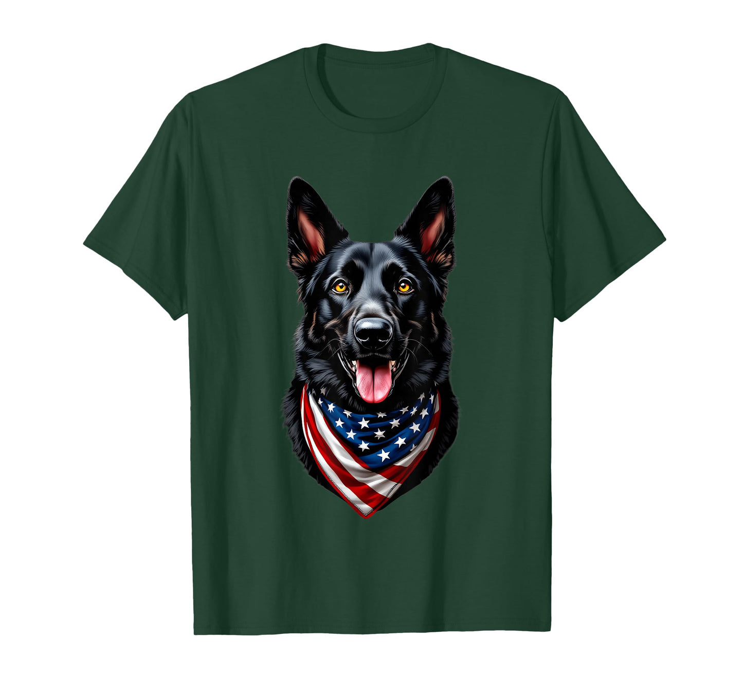 Black German Shepherd USA Flag 4th Of July German Shepherd T-Shirt