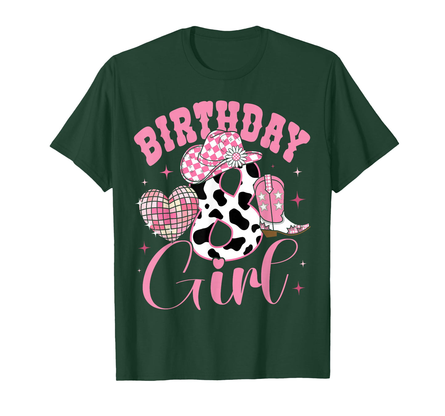 Happy 8th Birthday Girl Outfit Rodeo Western Cowgirl Cowboy T-Shirt
