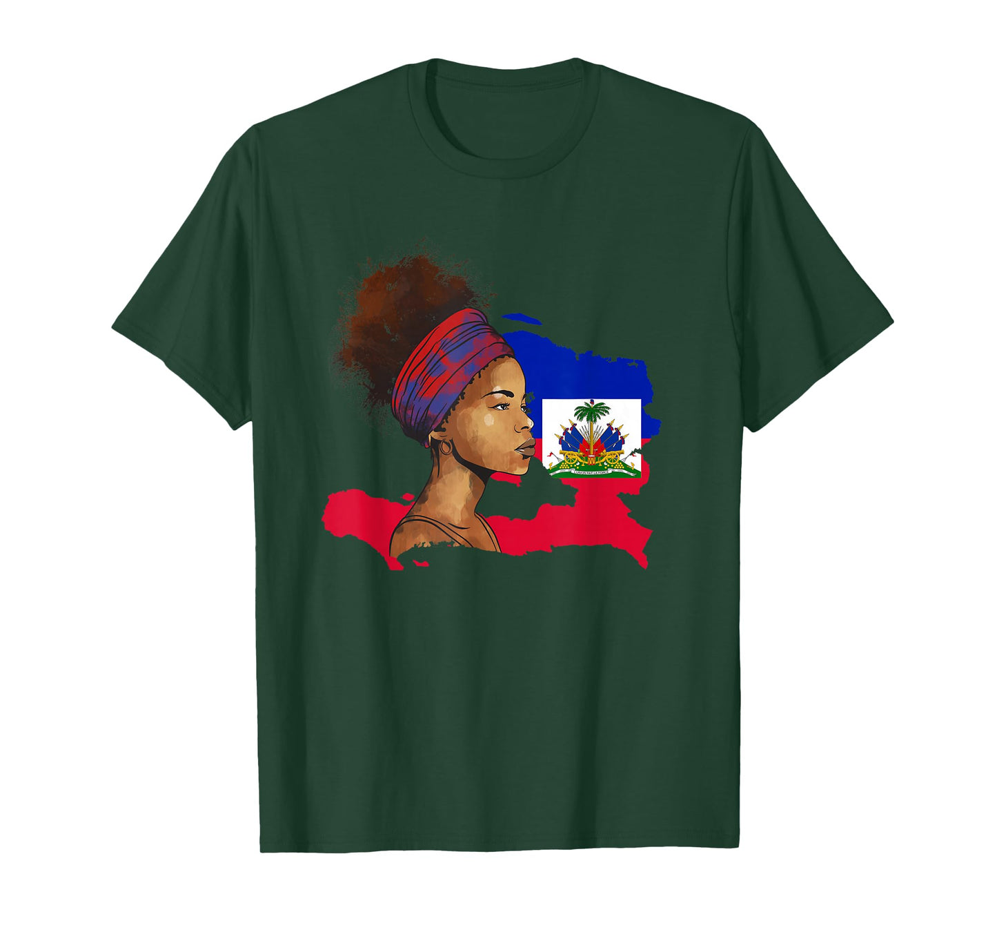 Haiti Country Map Woman Ayiti Girl Haitian Flag Day T-Shirt