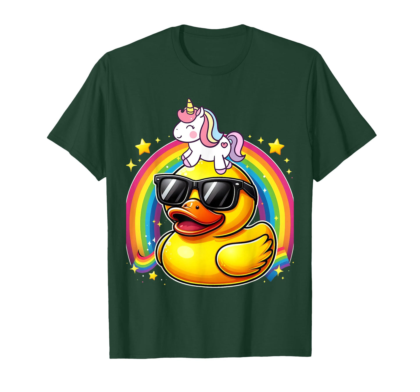 Unicorn Riding Rubber Duck Boys Girls Men Women Kids Teens T-Shirt