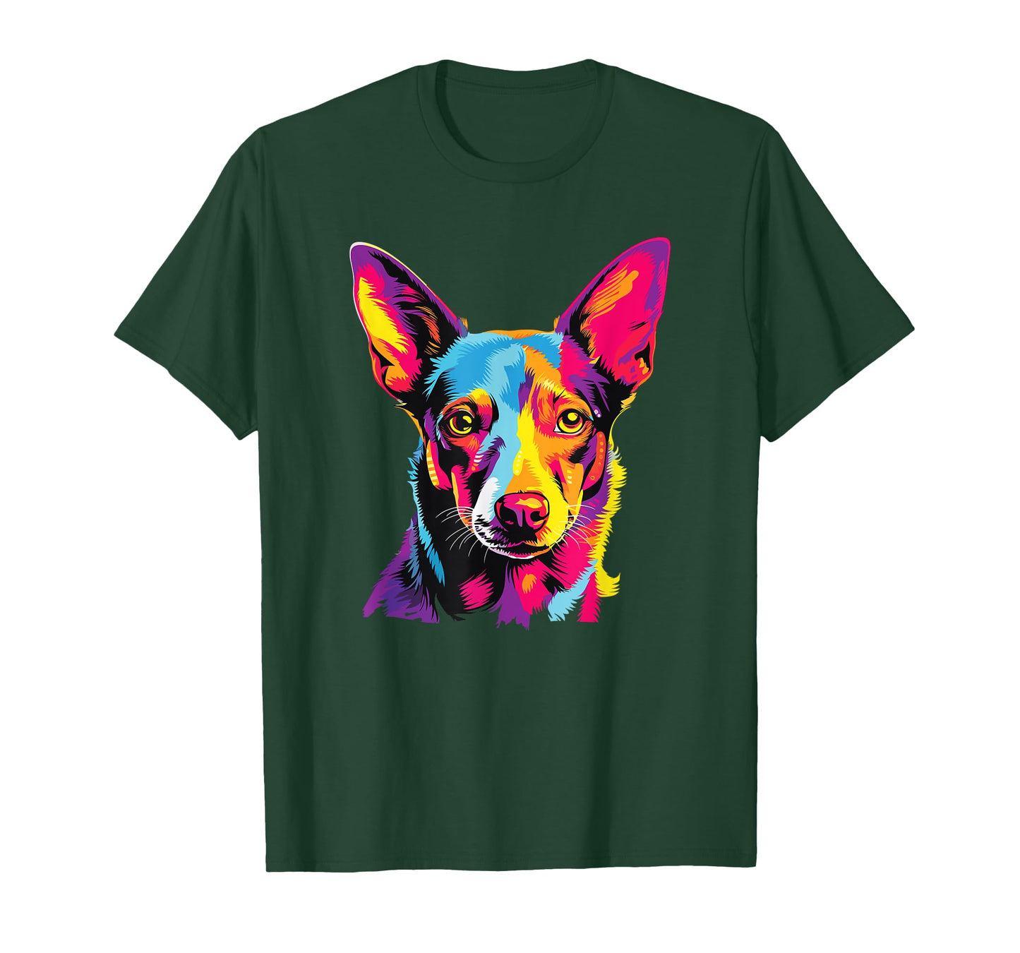 Watercolor Colorful Portuguese Podengo Pequeno Dog T-Shirt