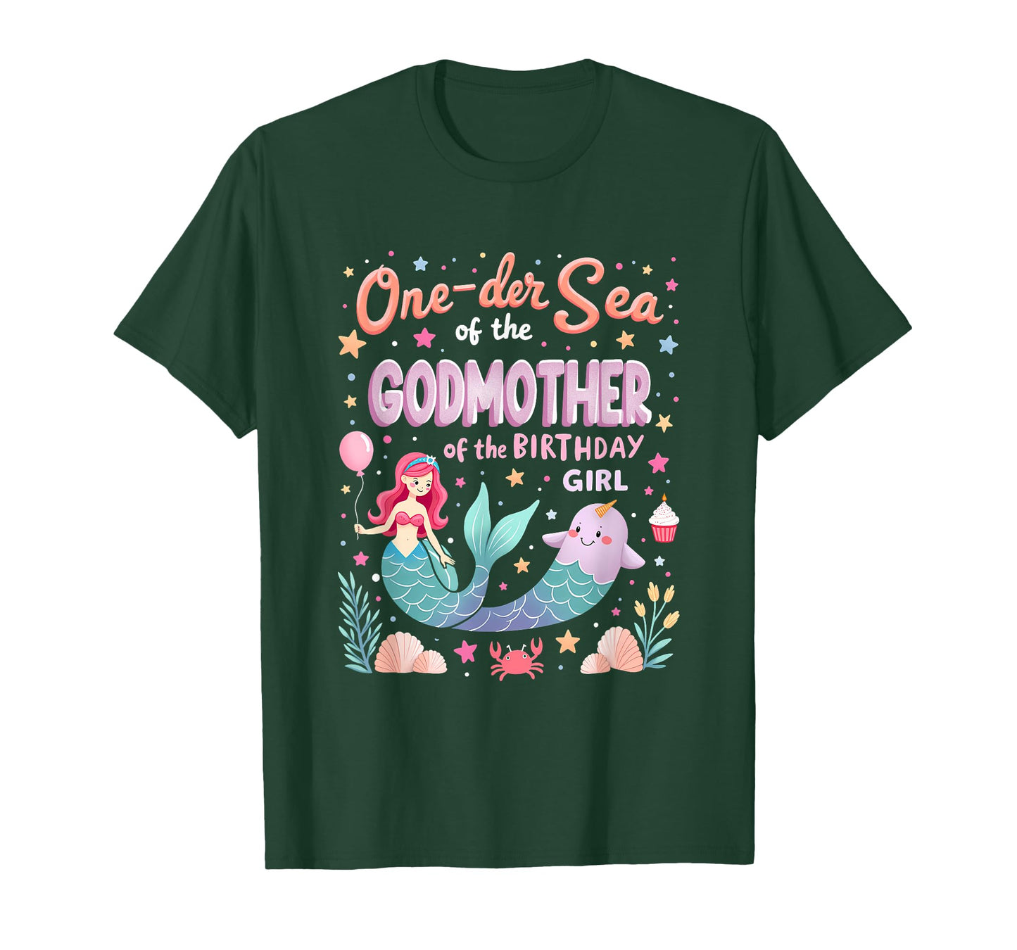 One Der The Sea Mommy Godmother Of The Birthday Girl T-Shirt