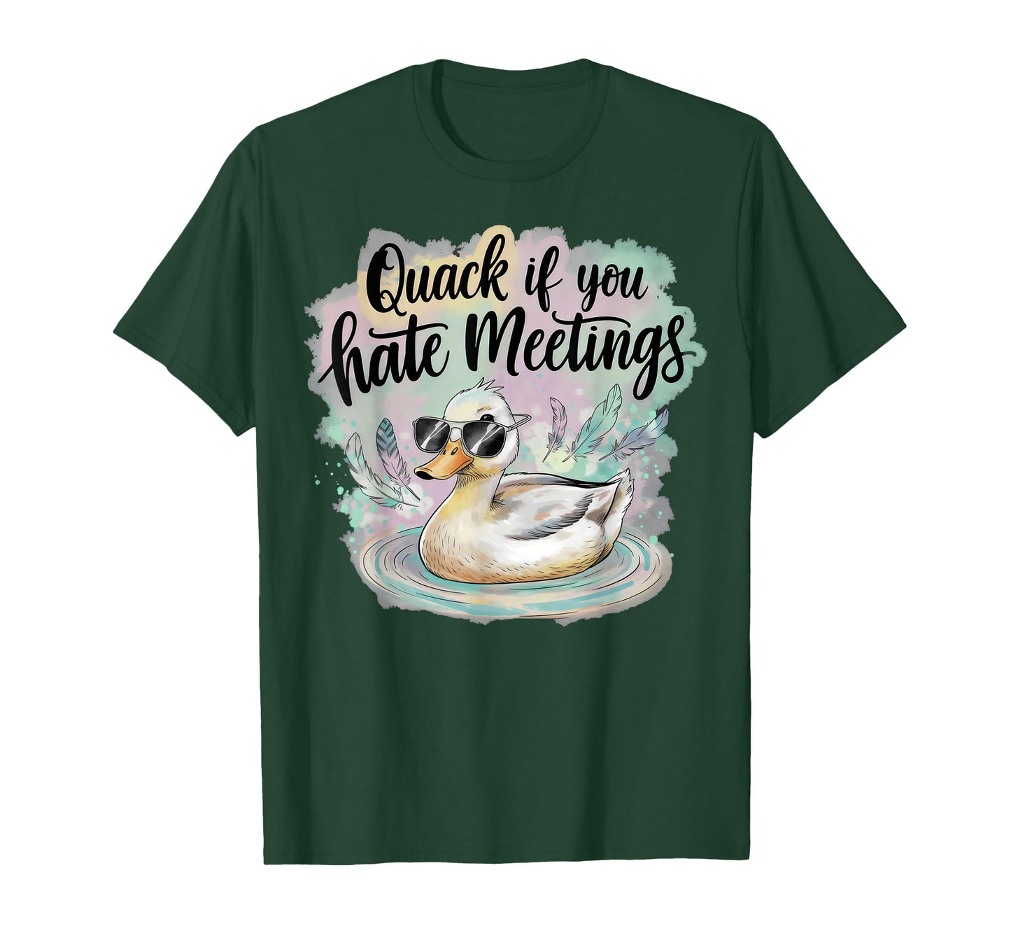 Funny Duck “Quack If You Hate Meetings” Work Humor T-Shirt