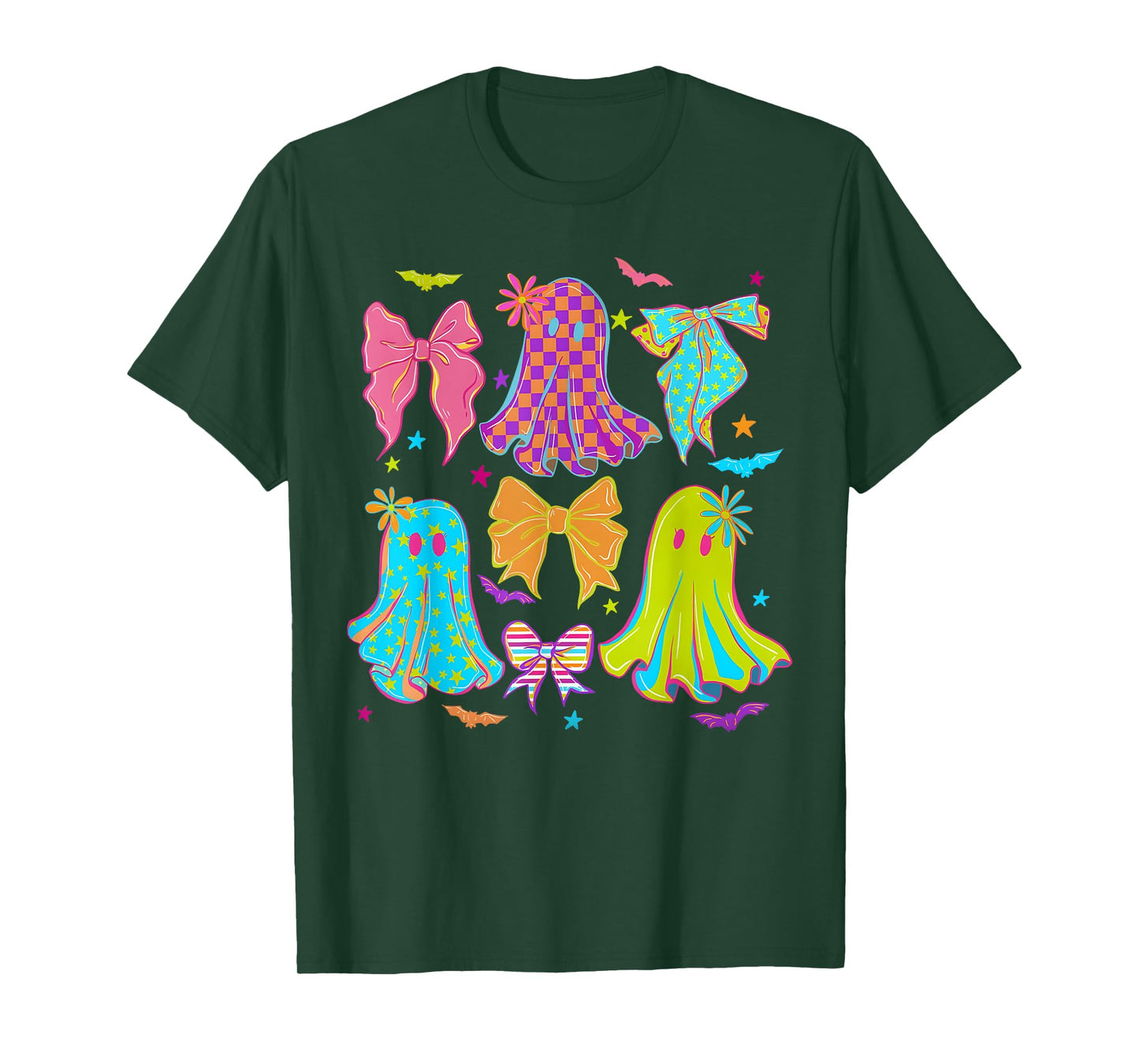 Halloween Coquette Bow Cute Ghosts Girl Women Kid T-Shirt