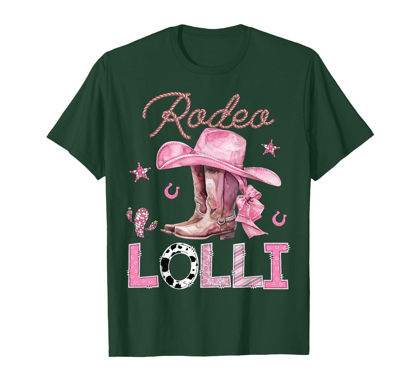 Rodeo Lolli Pink Boots Coquette CowGirl Birthday Party T-Shirt