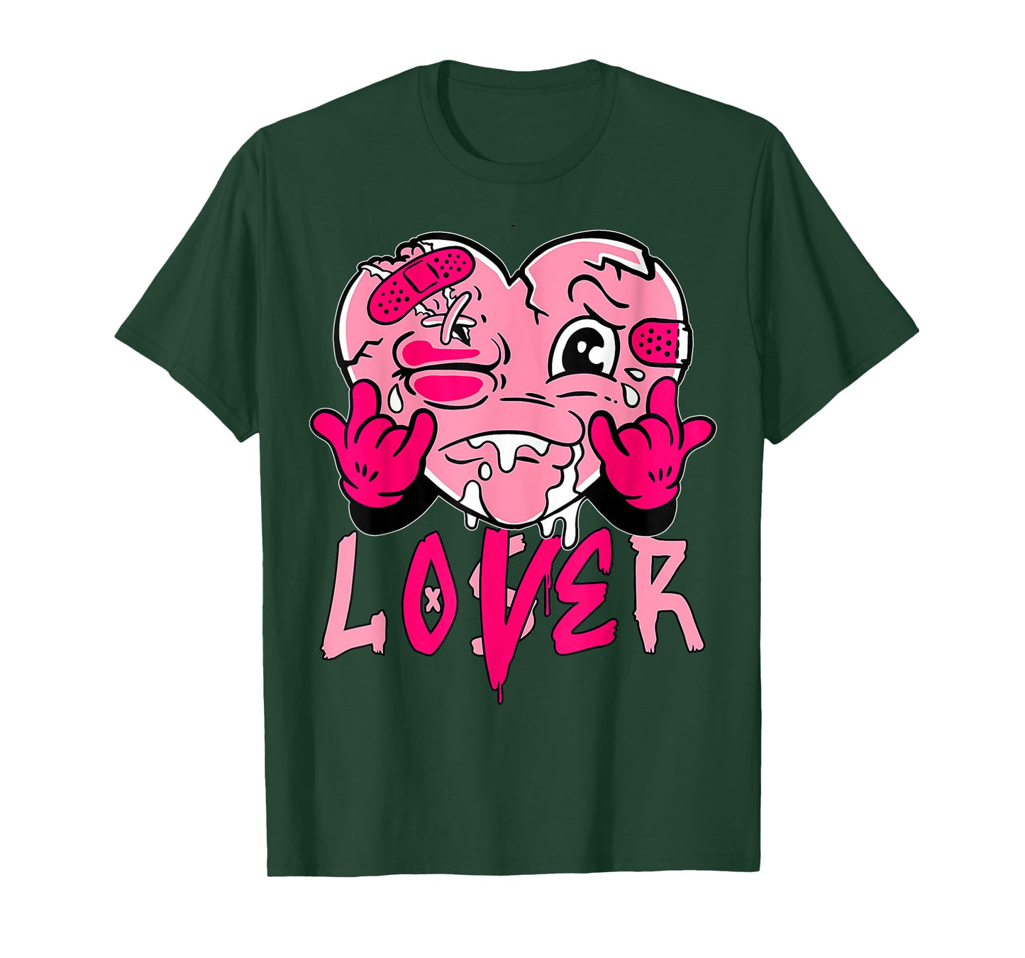 Pink Loser Lover Pink Drip Heart Matching Tee For Men Women T-Shirt