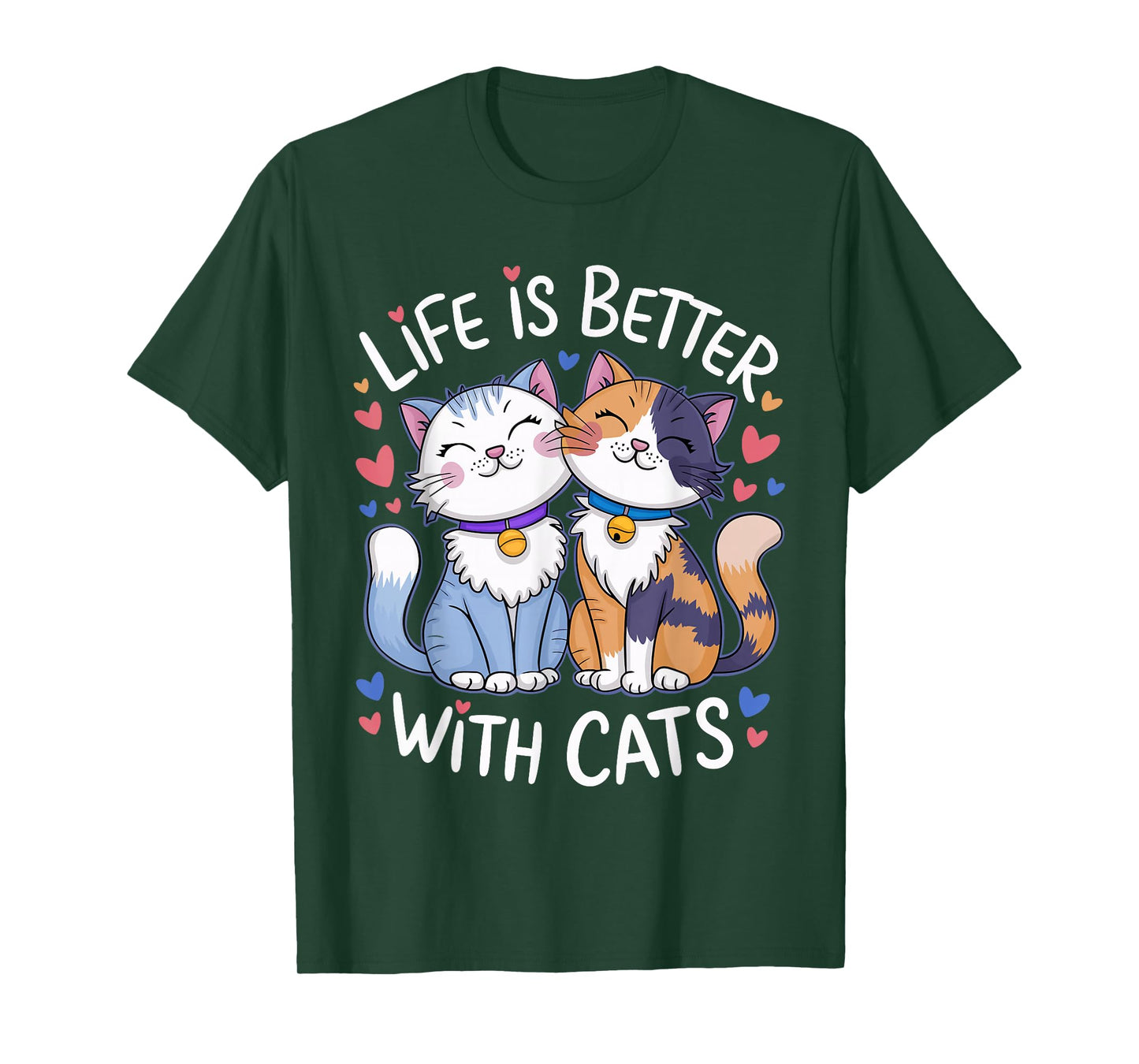 Life Is Better With Cats Cute Cat Lover Valentine's T-Shirt