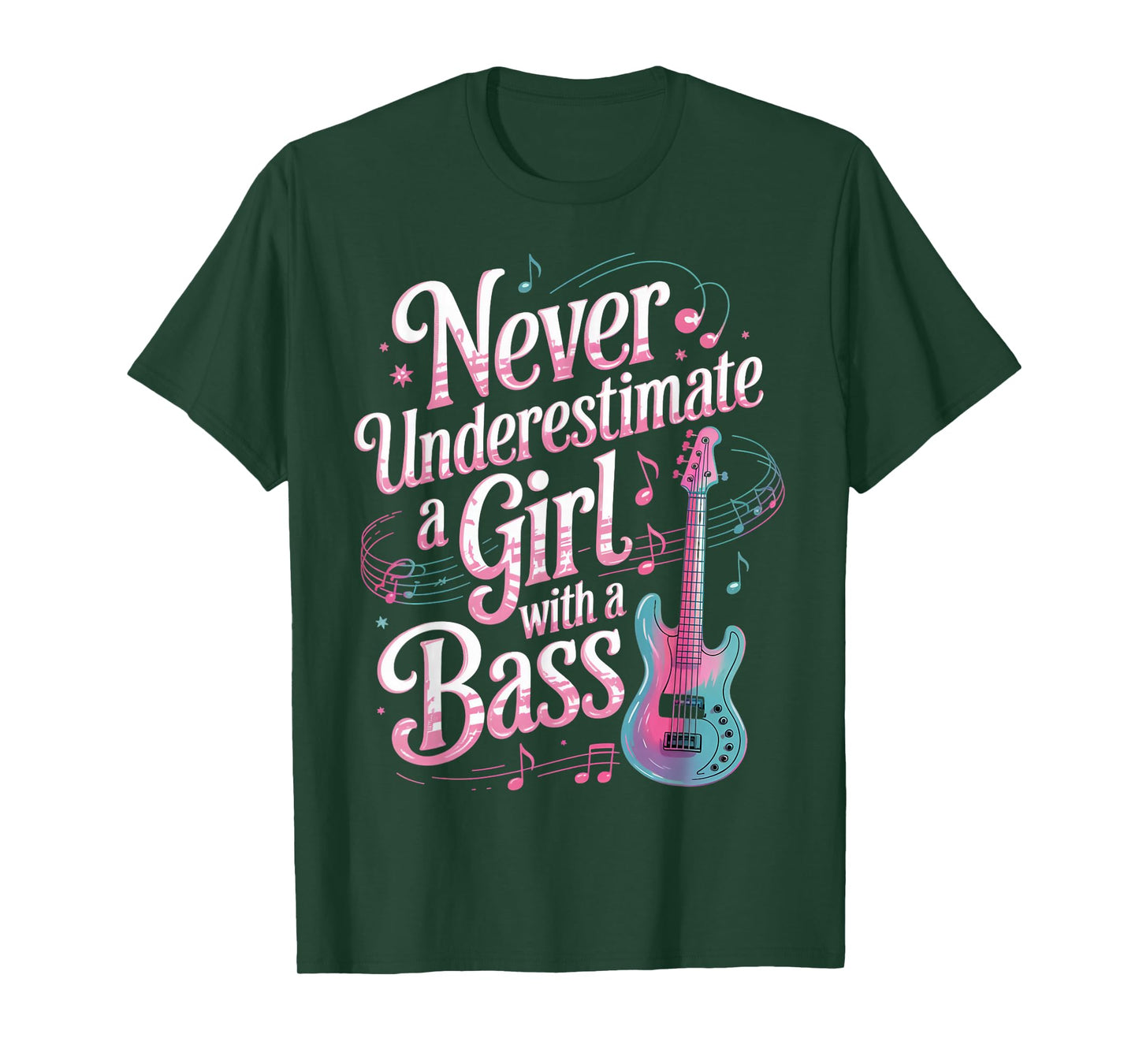 Girl With A Bass Player Musician Bassist Guitar Bass T-Shirt