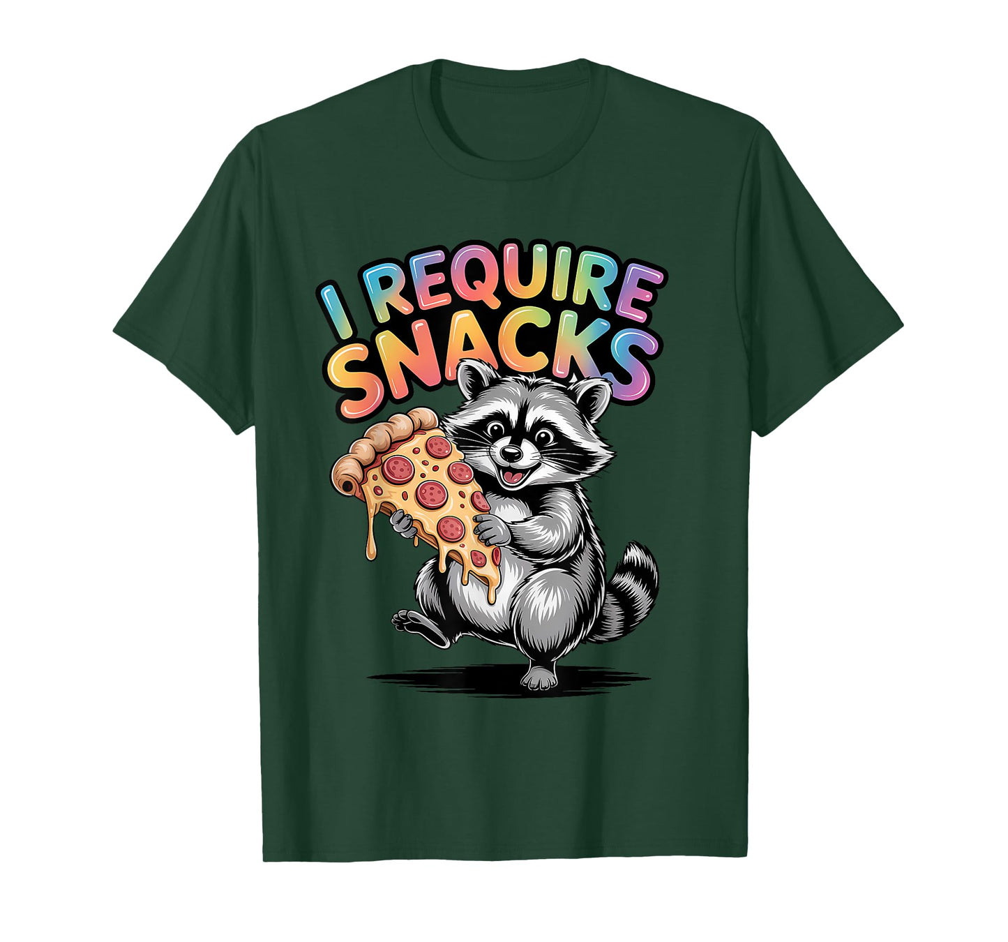 I Require Snacks Raccoon Shirt Funny Christmas Men Women T-Shirt