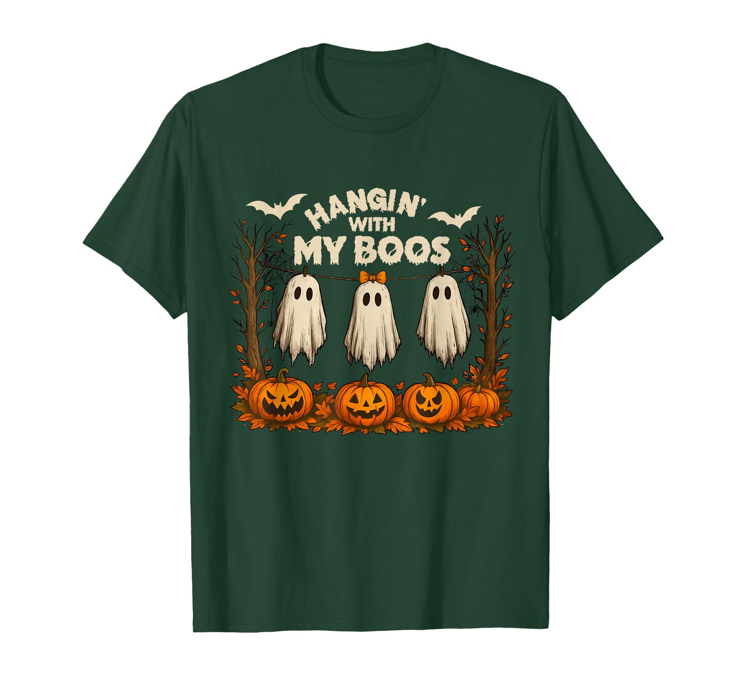 Funny Retro Hanging With My Boos Ghosts Halloween Autumn T-Shirt
