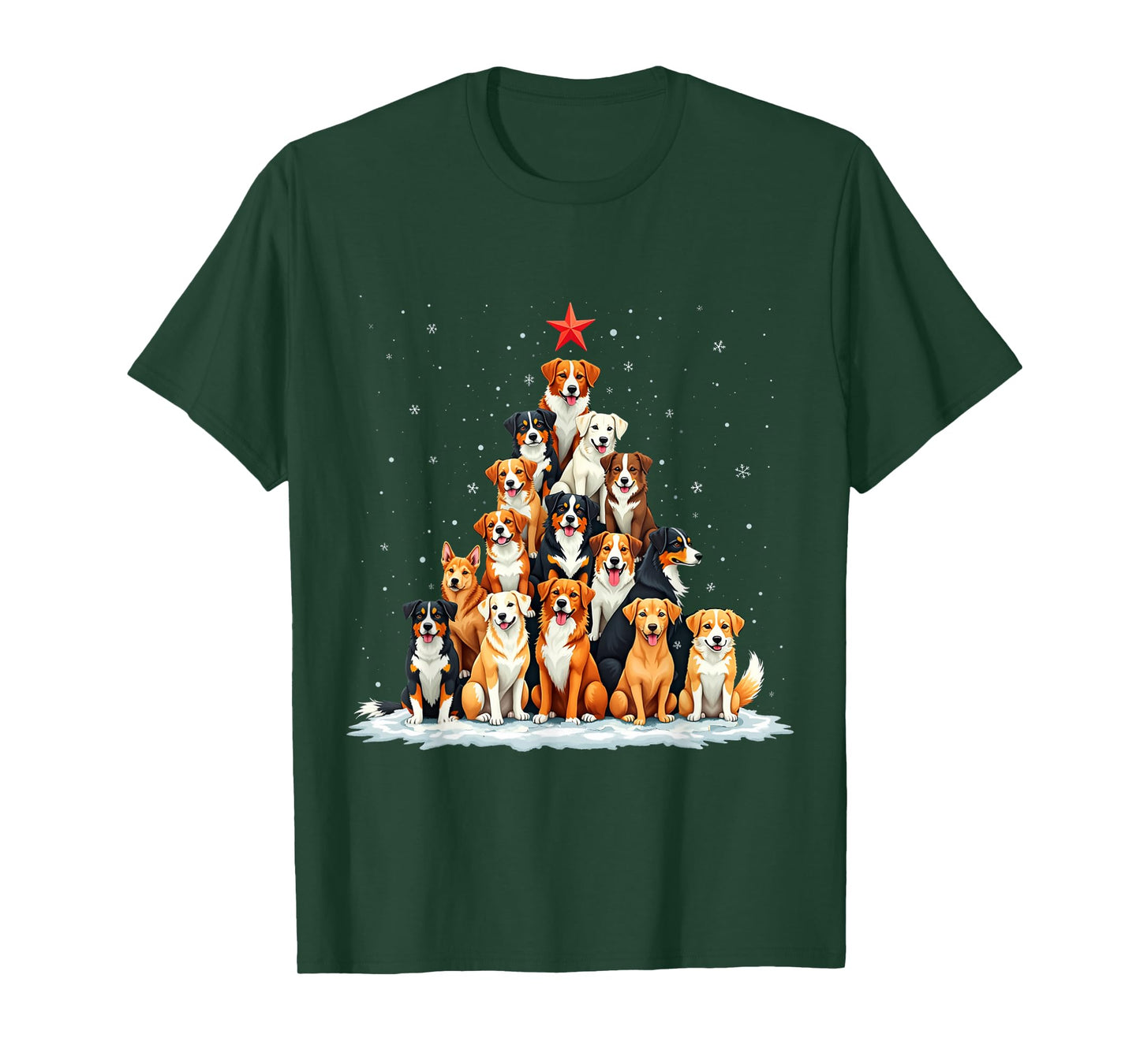 Dog Christmas Tree Dog Xmas Tree Women Men Boys Girls Kids T-Shirt