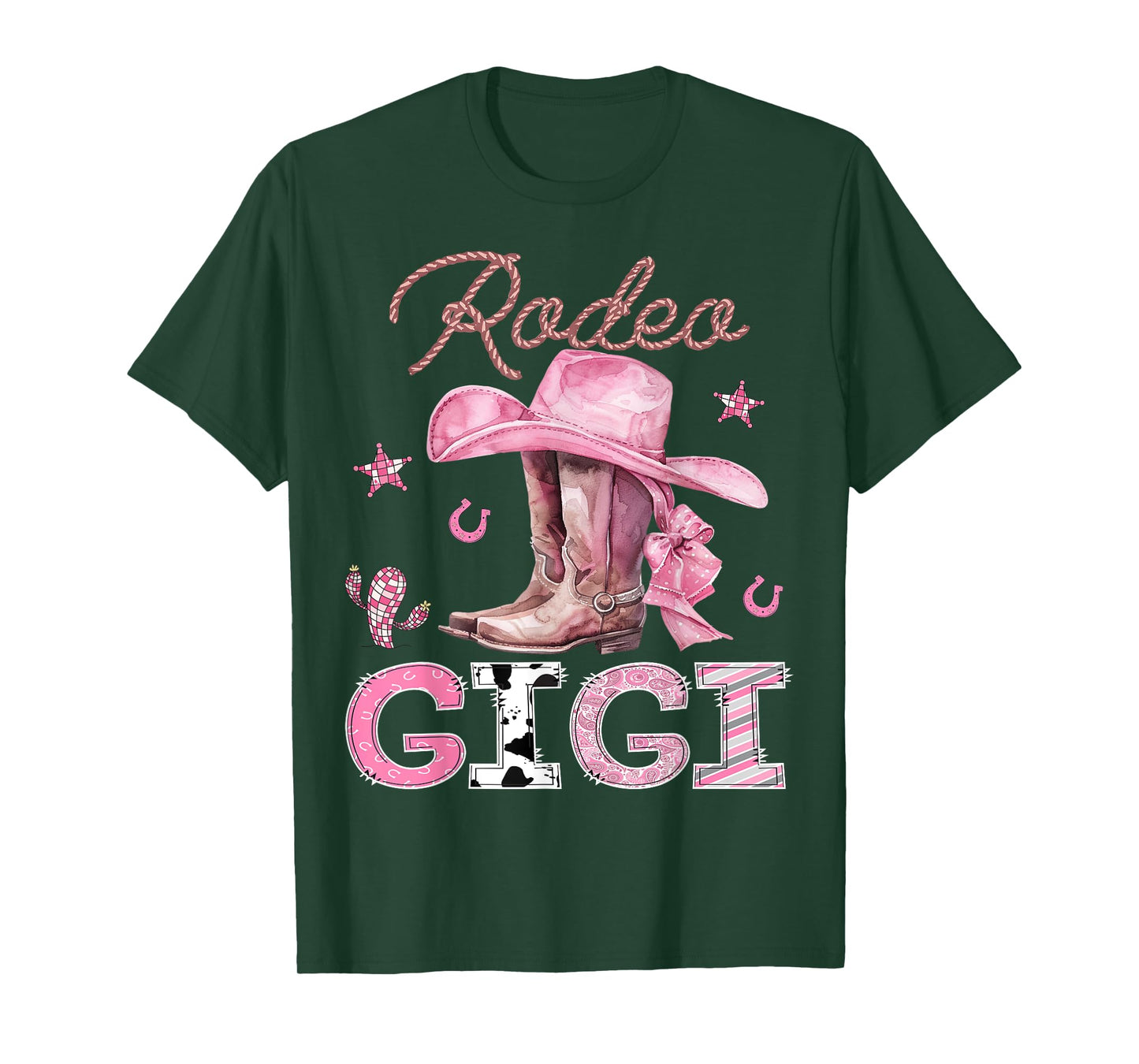 Rodeo Gigi Pink Boots Coquette CowGirl Birthday Party T-Shirt