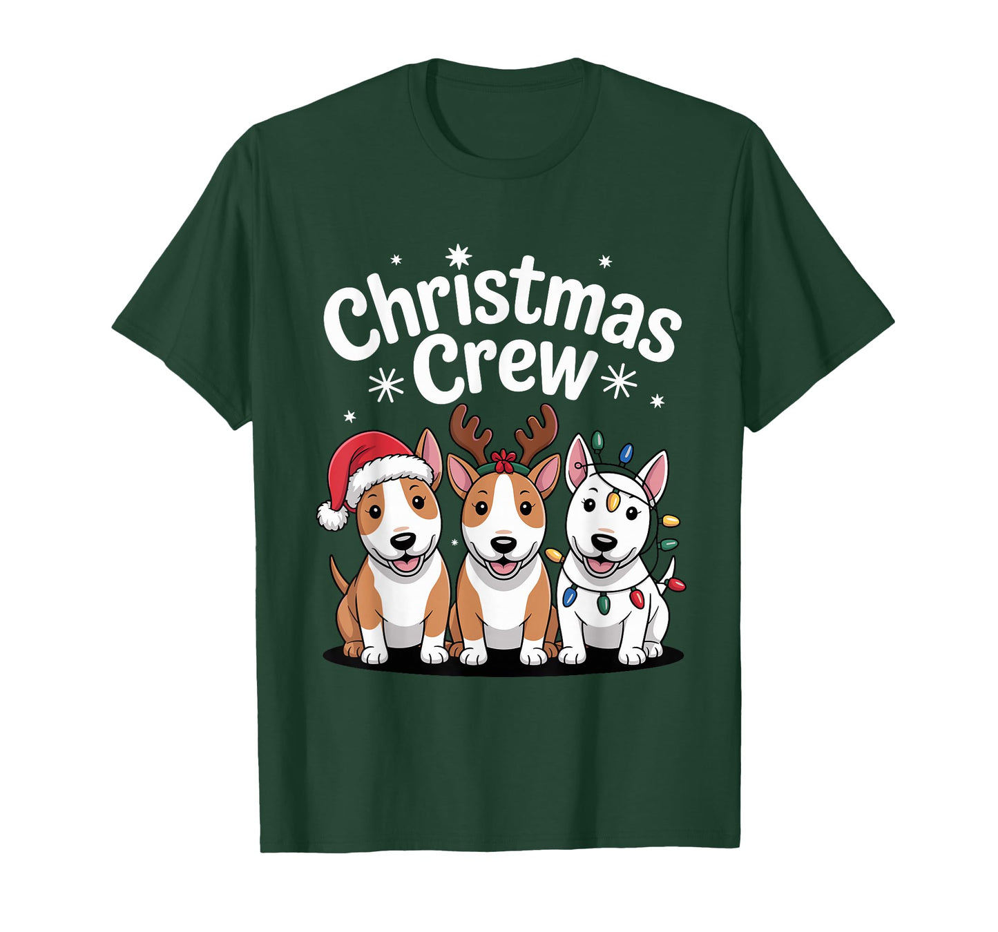 Christmas Crew Xmas Puppy Dog Funny Christmas Bull Terrier T-Shirt