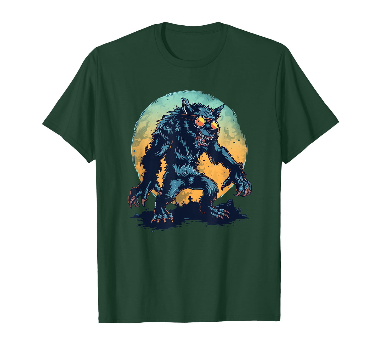 Untamed Werewolf Sunglasses for a Fearless Costume T-Shirt