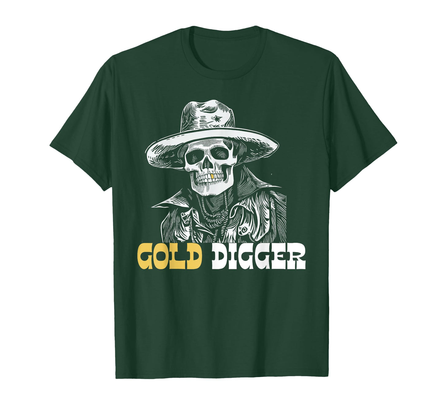 Gold Digger Mining Gold Panning Skull Funny Gold Tooth T-Shirt