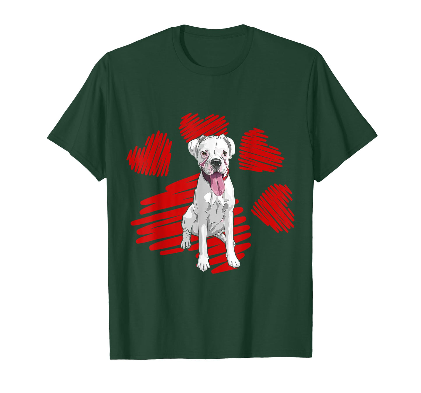 I Love My White Boxer Dog Paw Heart Valentines Day Men Women T-Shirt